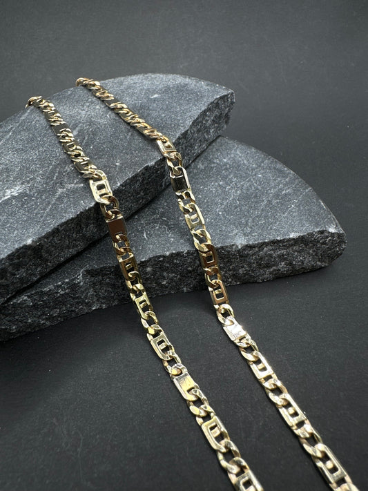 14K Gouden Bicolor Massieve Rollie Ketting – 70 cm