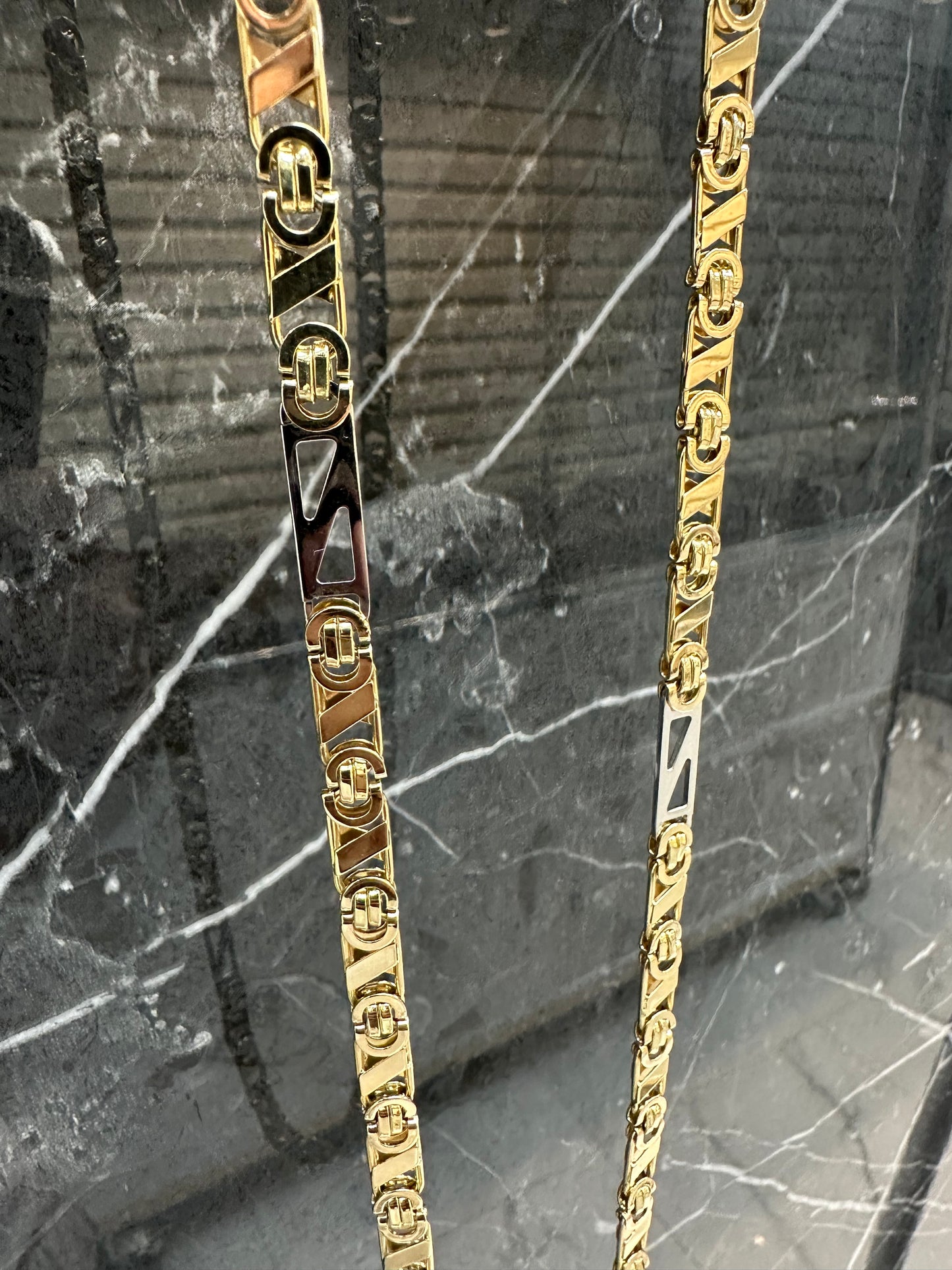 14K Gouden Bicolor Valentino Ketting – 70 cm