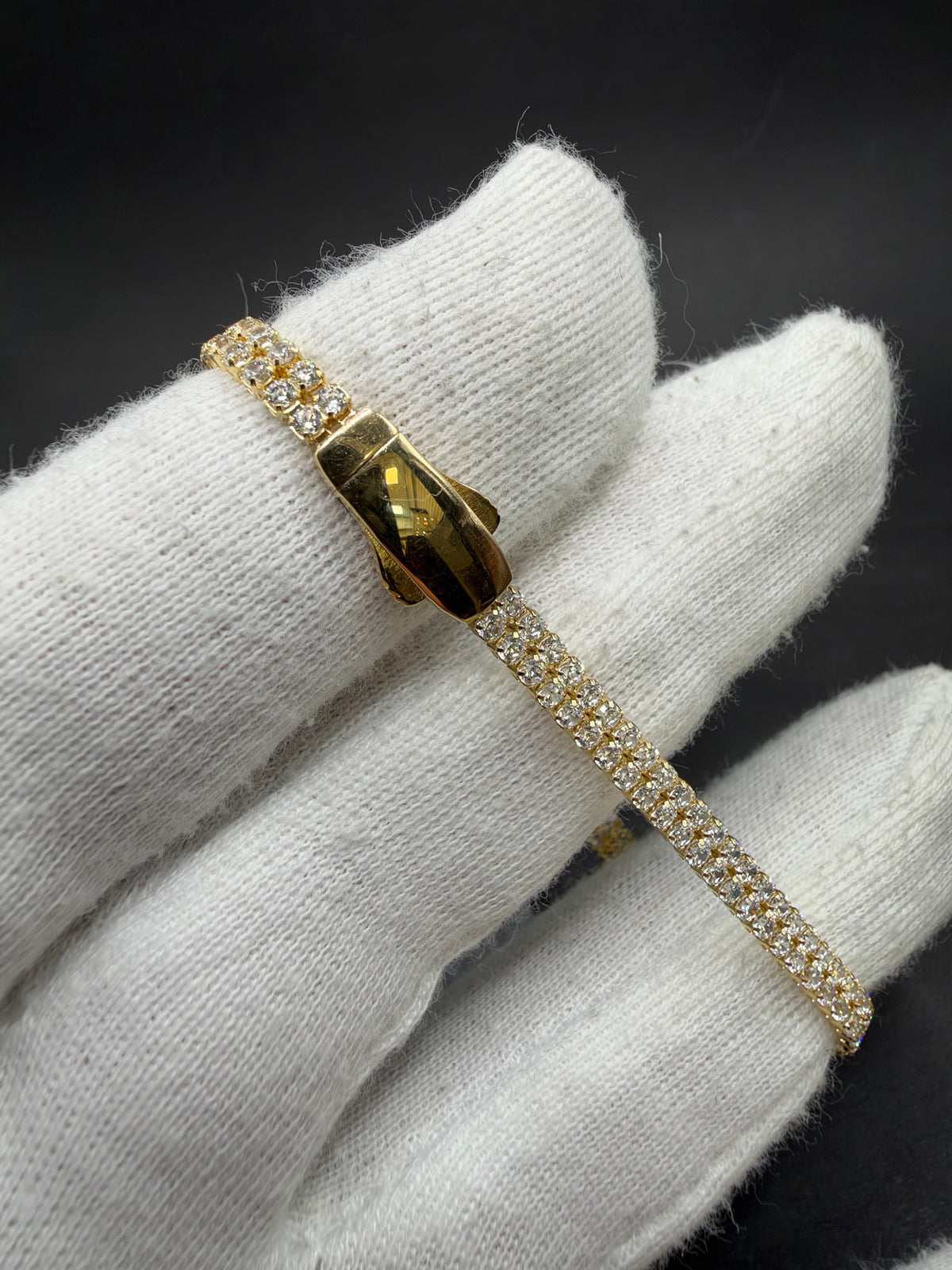 14K Gouden Dubbele Tennisarmband met Zirkonia – 3,7 mm