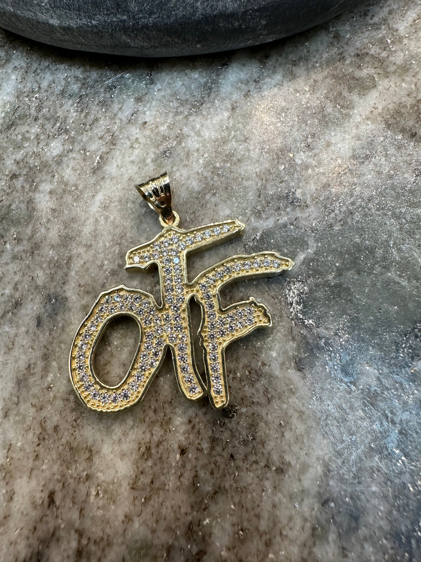 14K Gouden OTF Hanger met Zirkonia