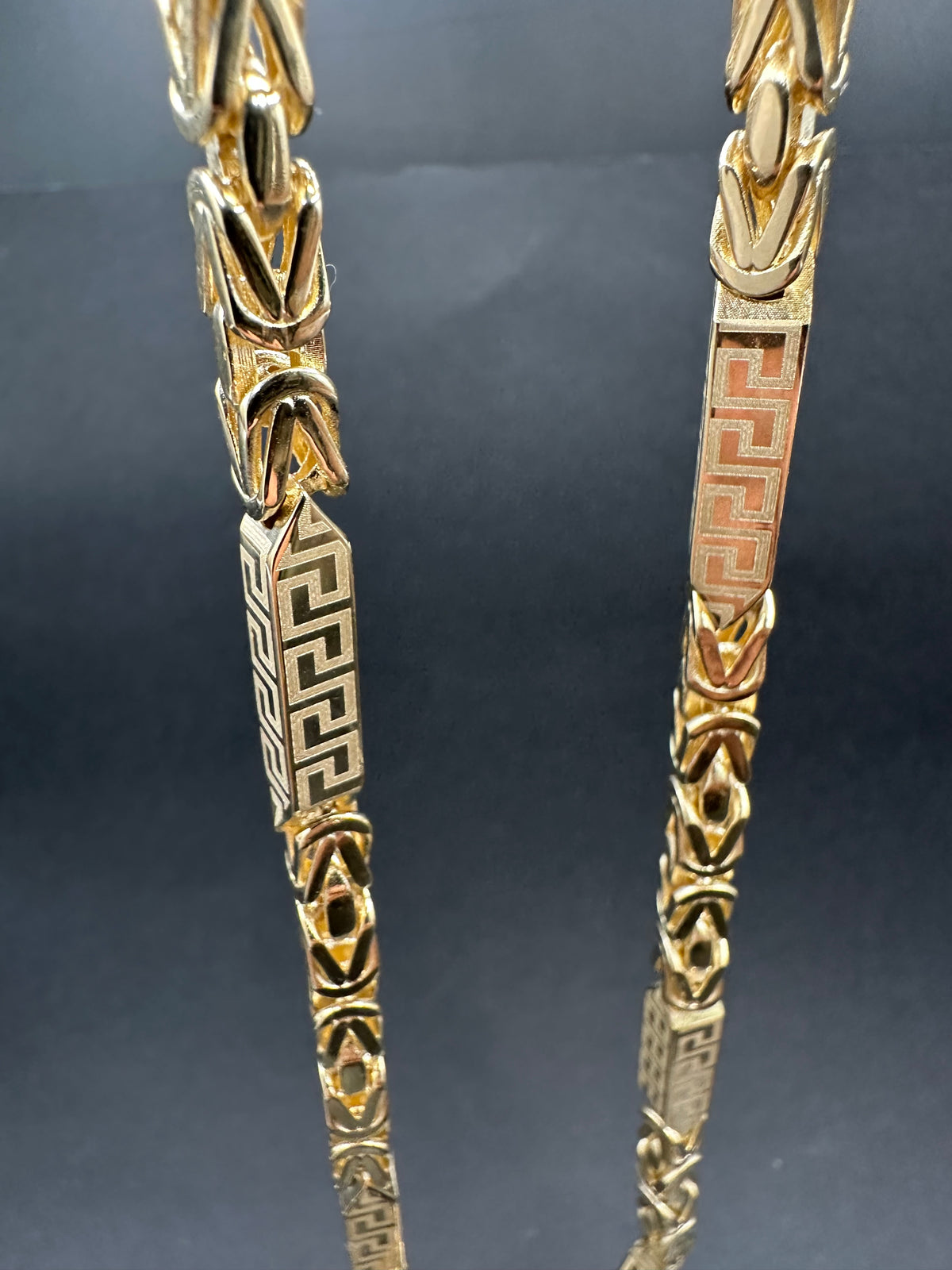 14K Gouden Koningsketting met Meandros Bewerking