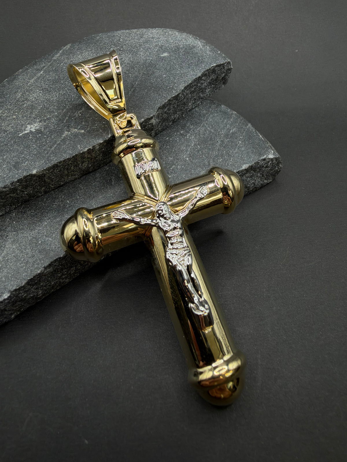 14K Gouden XL Kruishanger – 51 mm x 83 mm