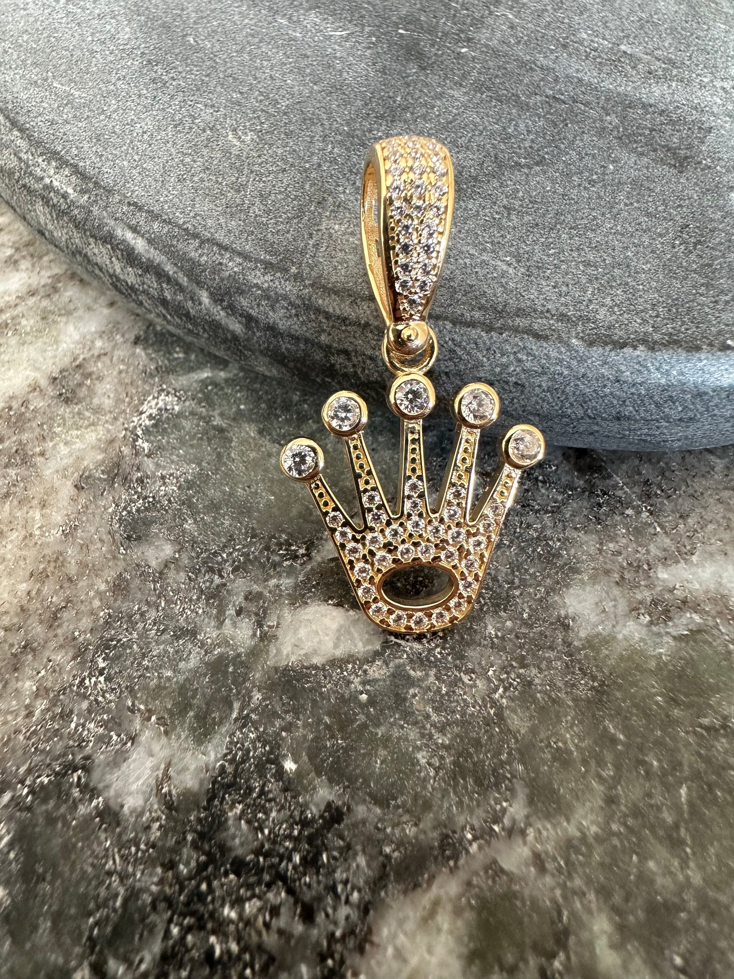 14K Gouden Kroon Ring met Zirkonia – 35 mm