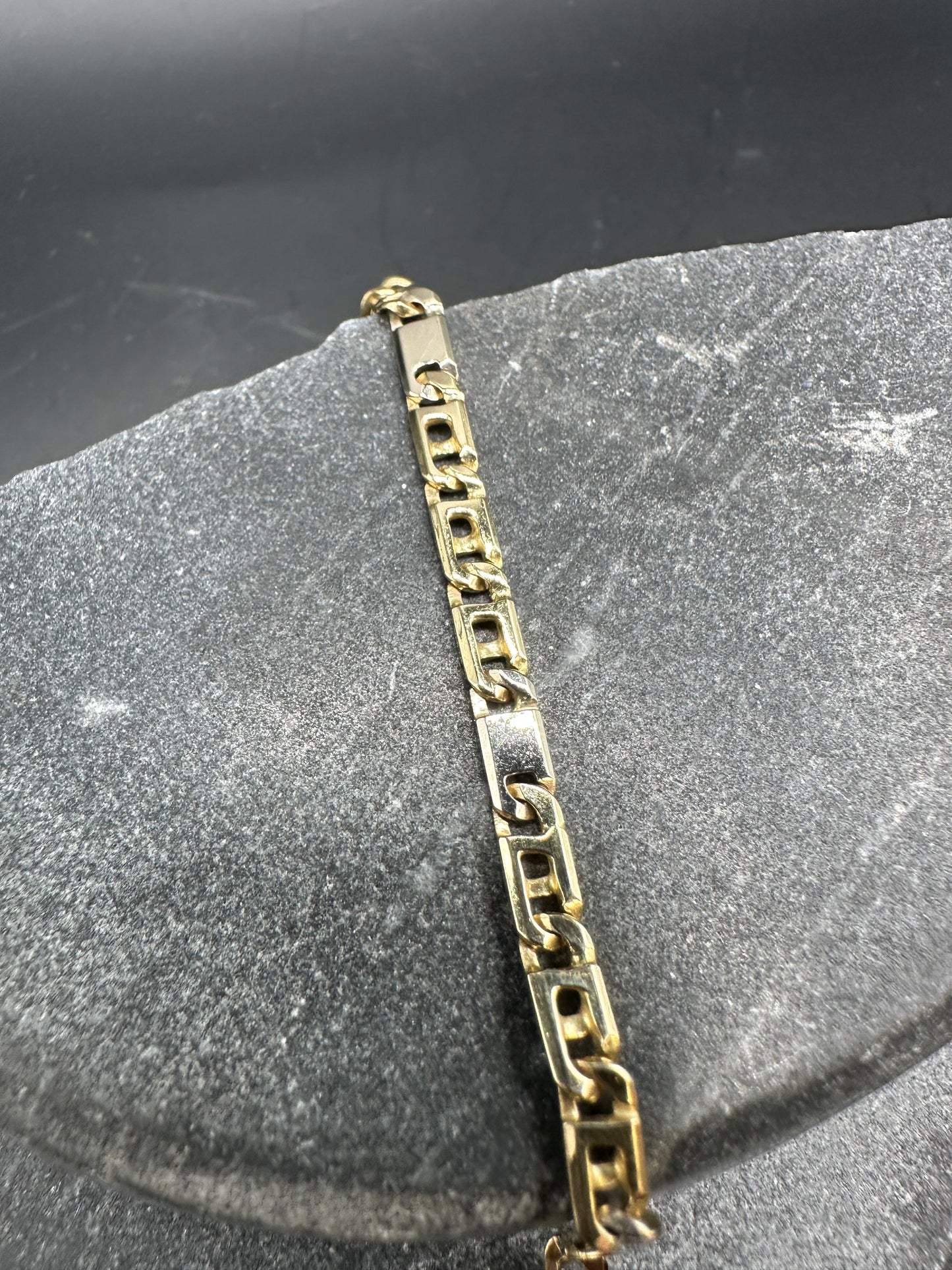 14K Gouden Rollie Schakel Armband – Bicolor – 20 cm