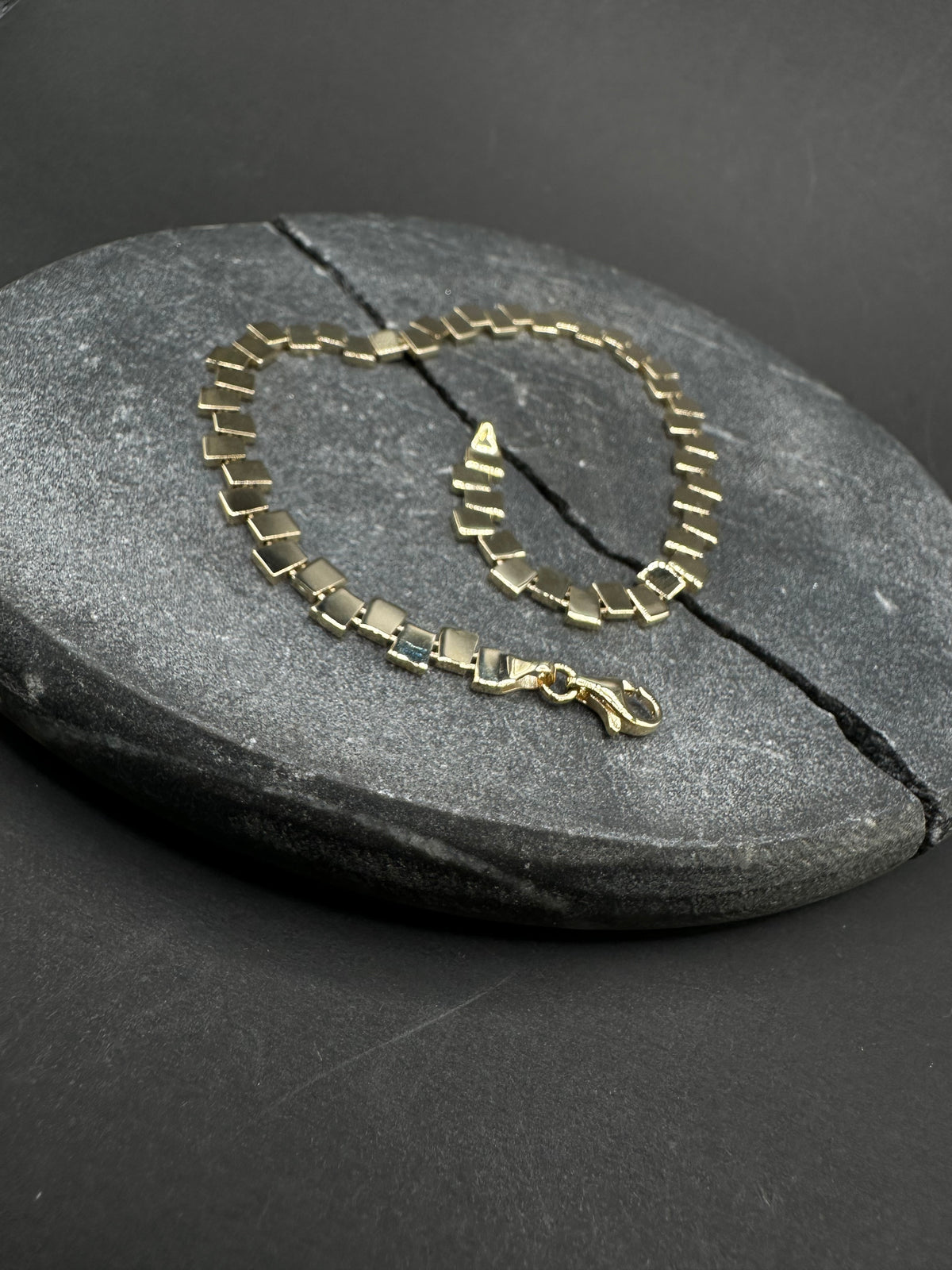 14K Gouden Blokken Armband Glad Design 5,1 mm – 19 cm