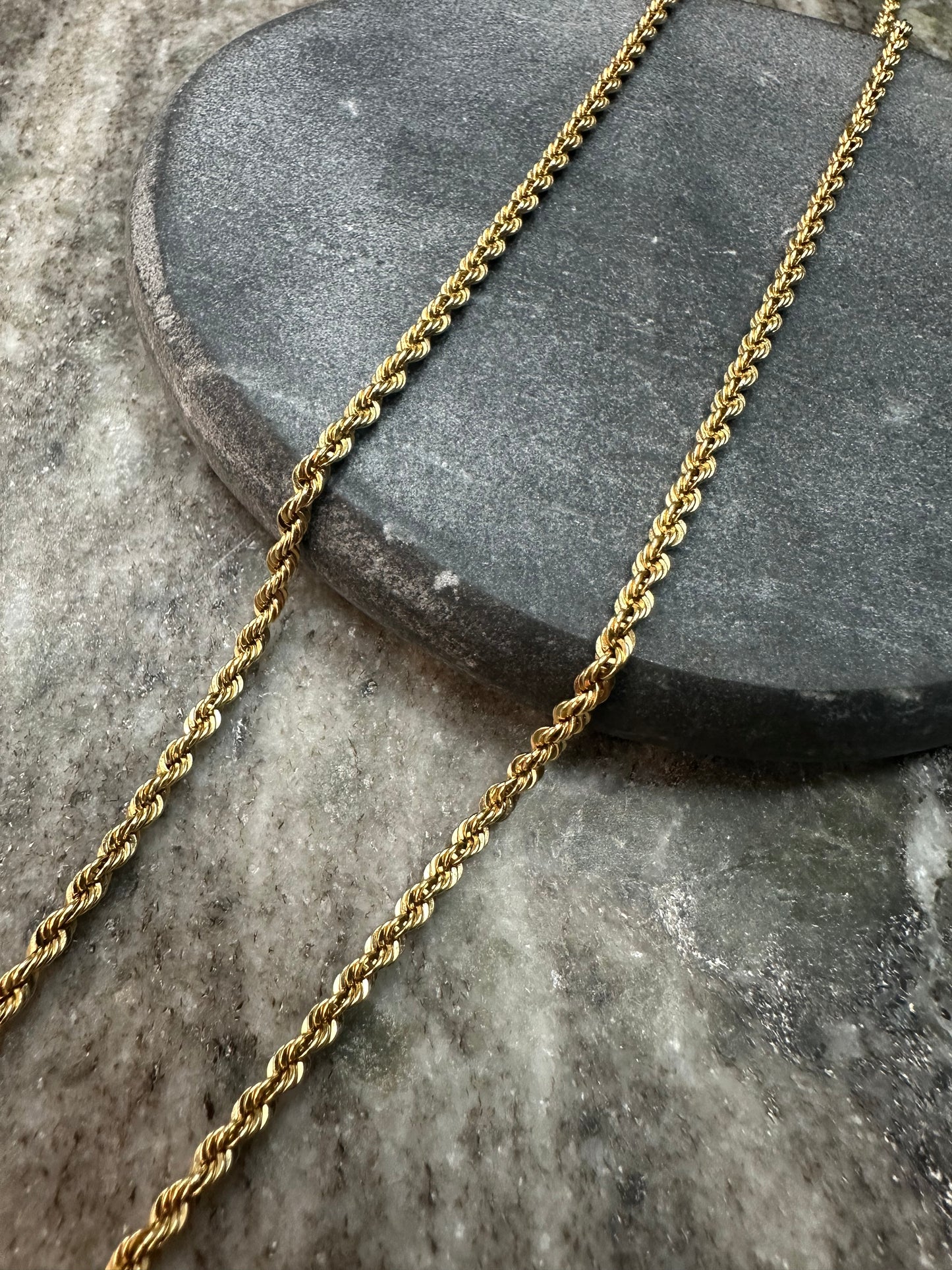 14K Gouden Rope Chain – 2,7 mm | 61 cm – Tijdloze Klasse met Subtiele Glans
