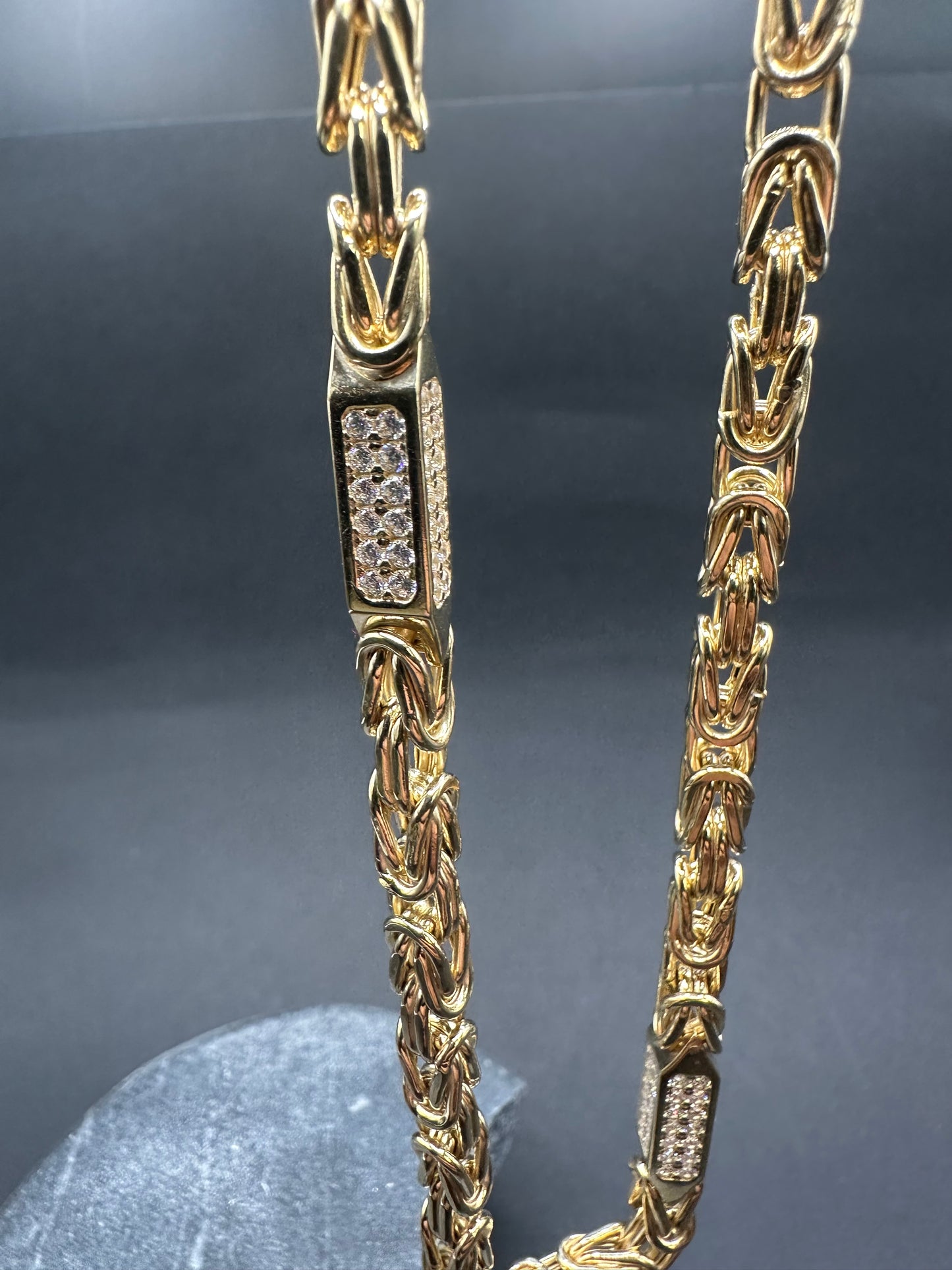 14K Gouden Iced Koningsketting met Zirkonia – 60 cm