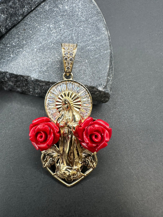 14K Gouden Maria Hanger met Zirkonia