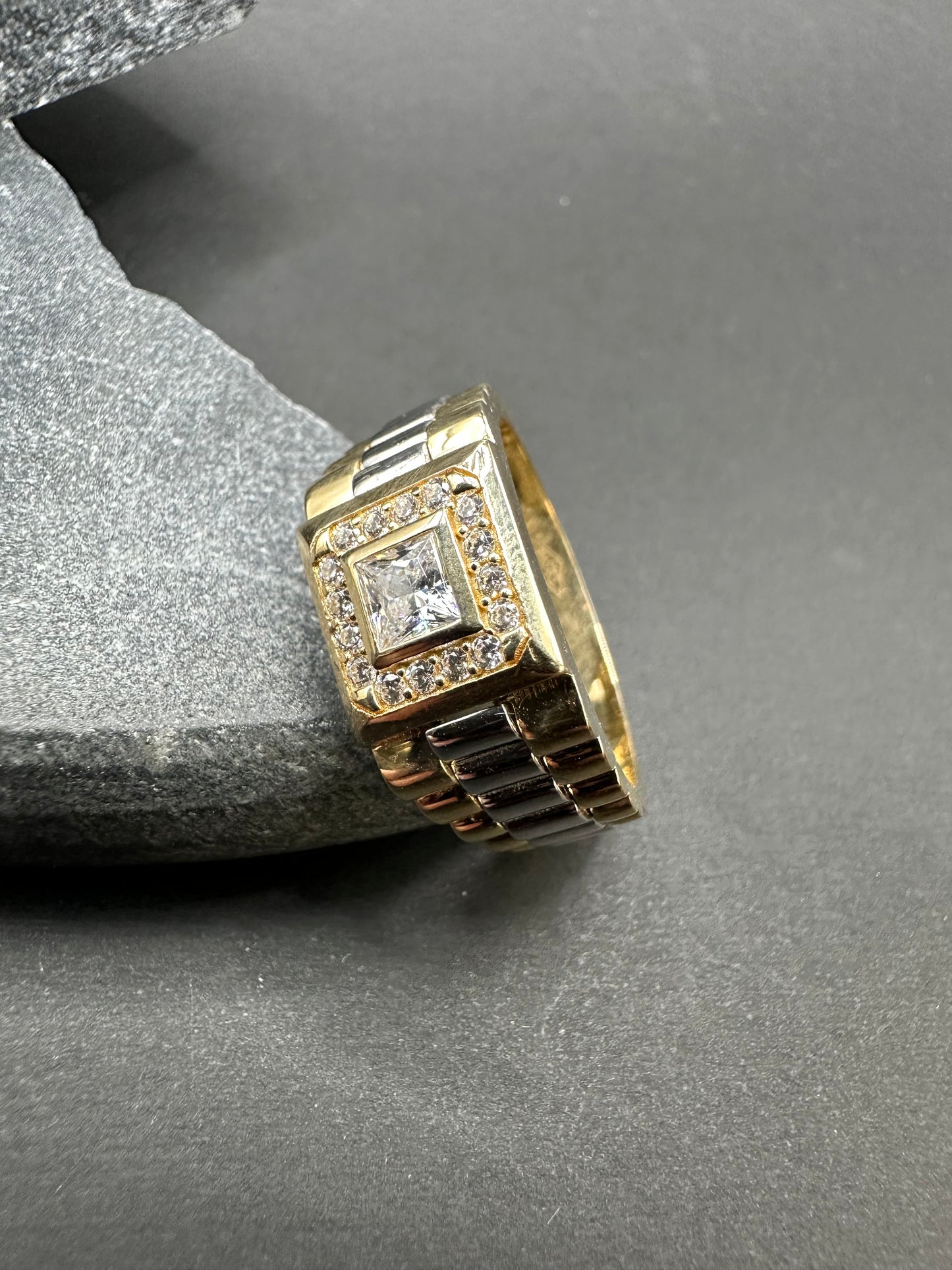 14K Gouden Bicolor Ring met Zirkonia – Maat 20,5
