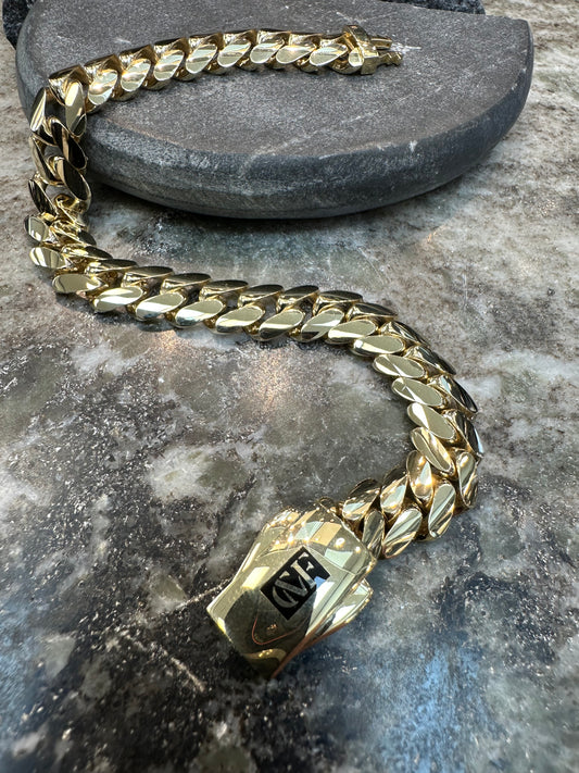 Prachtige 14K Gouden Cubaan Link Armband – 21 cm | 10,7 mm | Stoer & Luxe