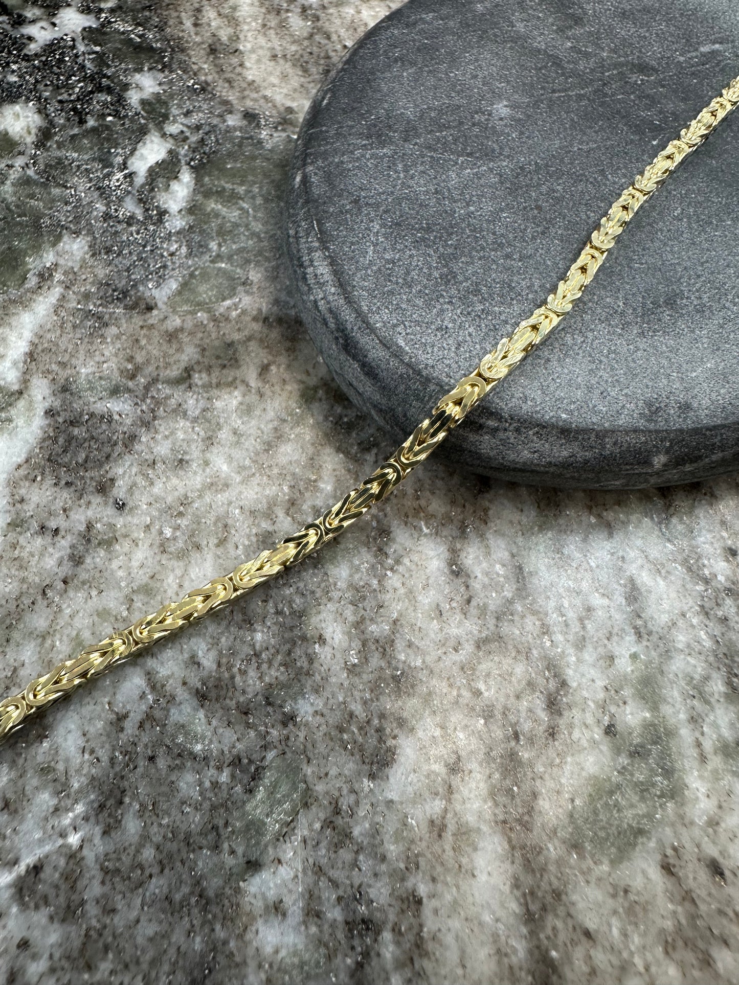 Prachtige 14K Gouden Byzantijnse Koningsarmband – 3 mm Luxe & Tijdloos