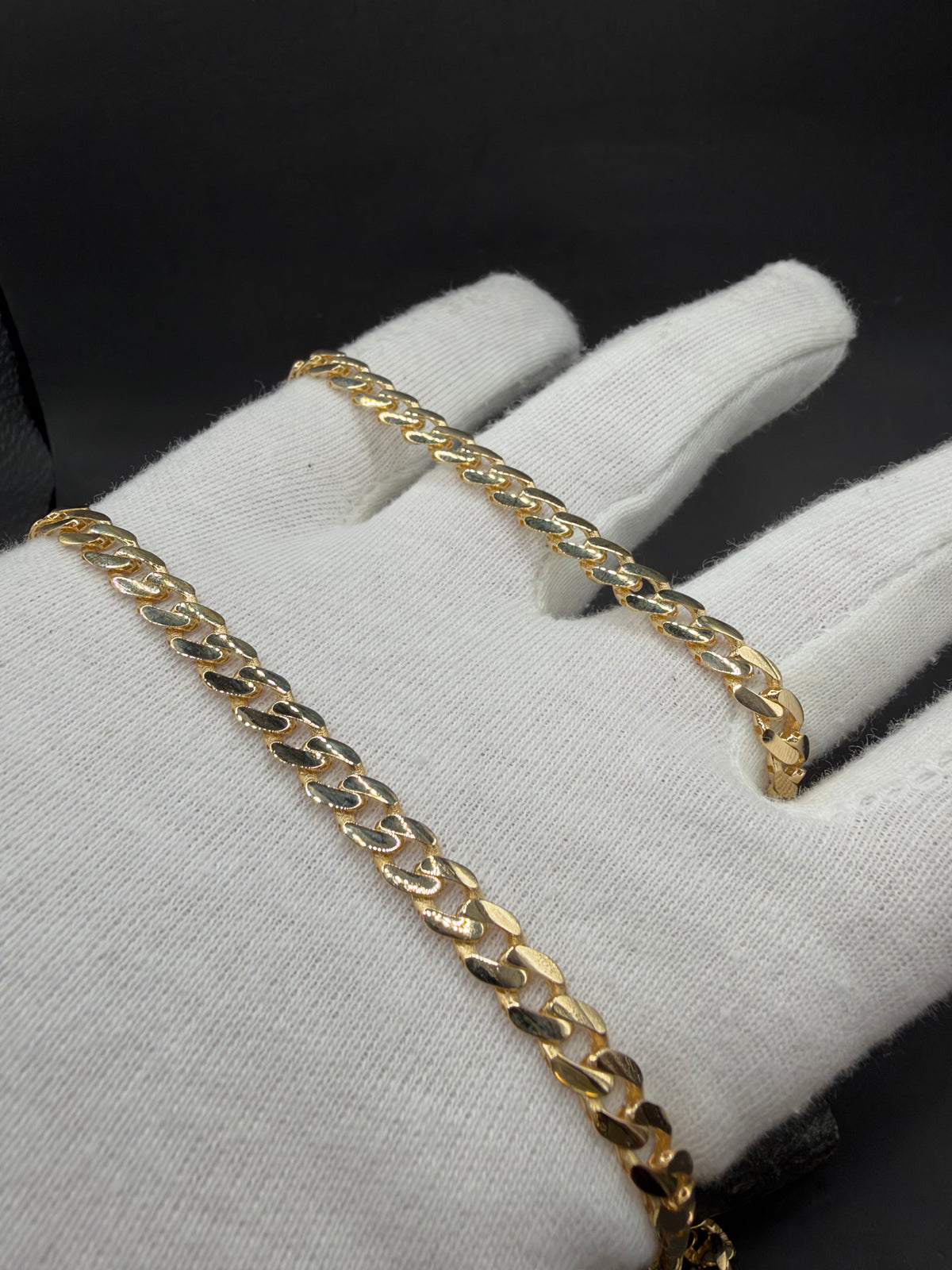 14K Gouden Ketting- en Armbandenset met Bloksluiting