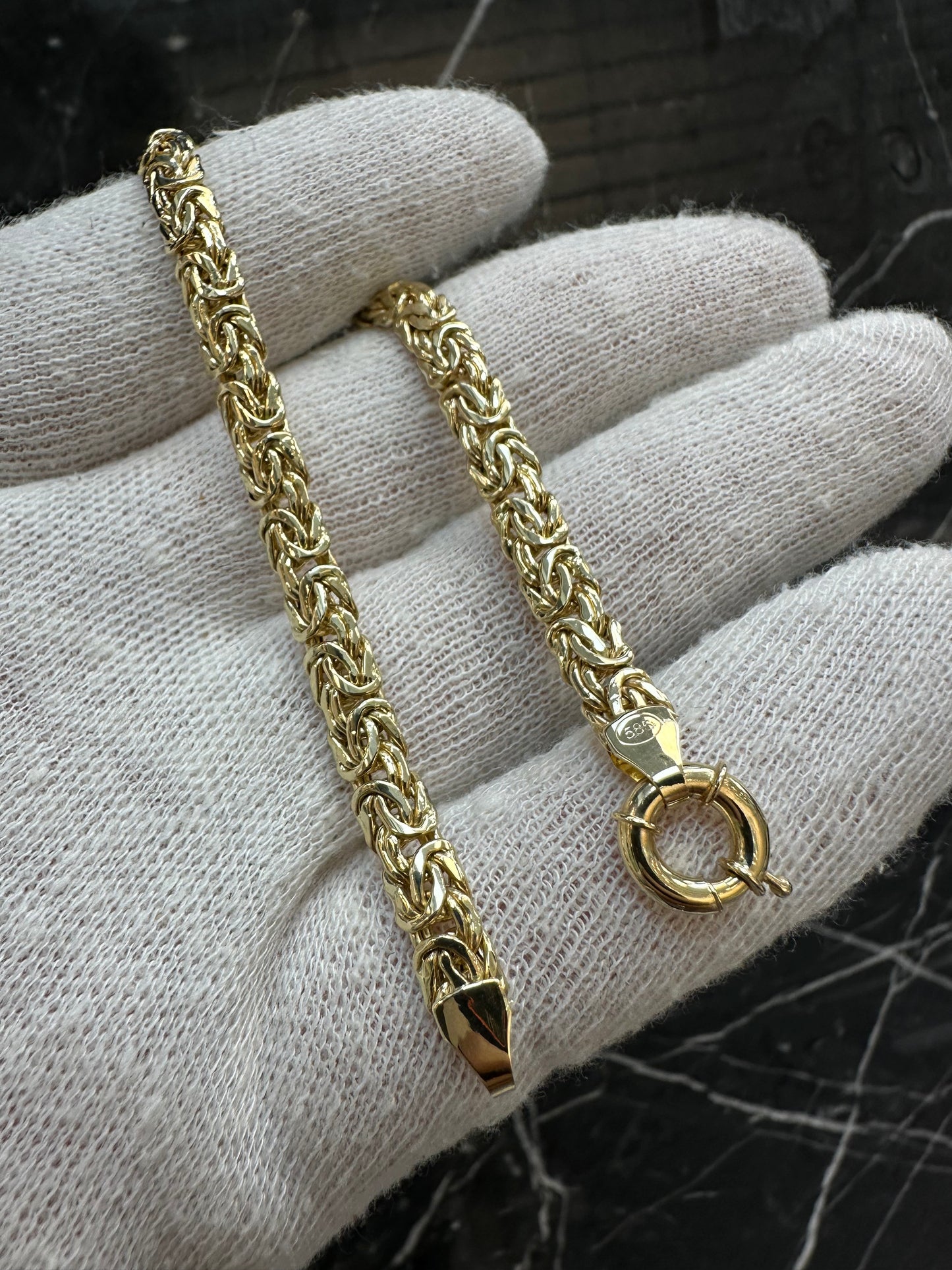 14K Gouden Plat Byzantijn Armband – 20 cm | 6 mm | Unisex | Luxe & Tijdloos