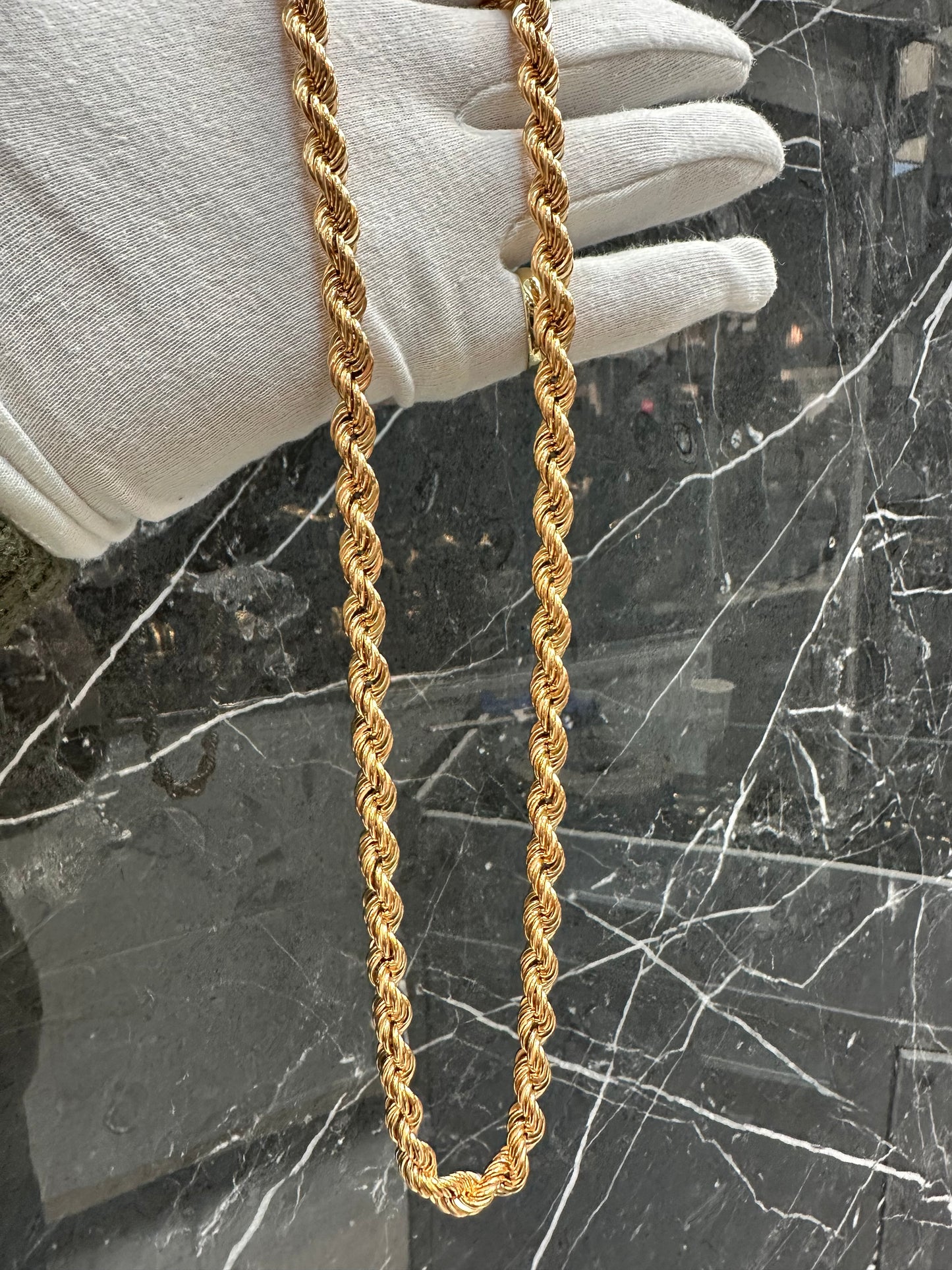 18K Roze Gouden Rope Chain – 62 cm
