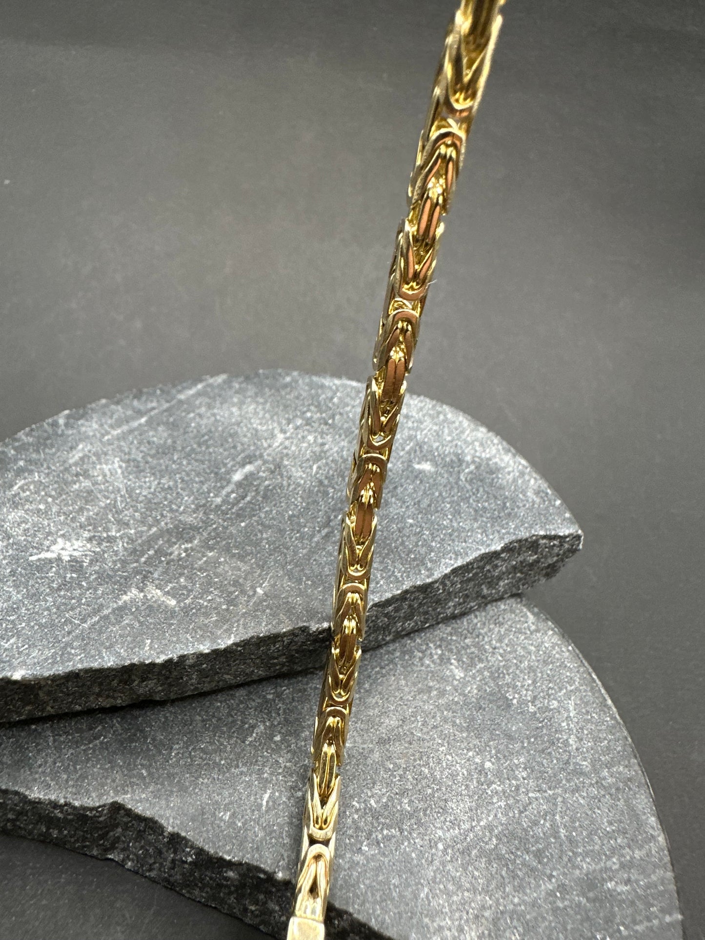 14K Gouden Massieve Koningsarmband met Draaislot – 21,5 cm