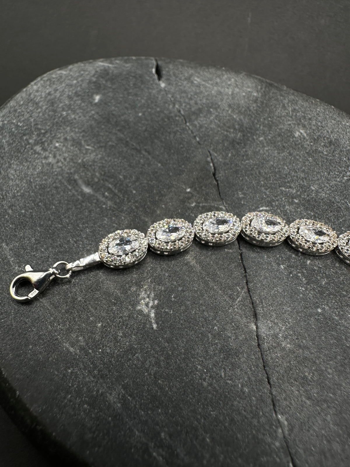 14K Witgouden Armband met Zirkonia – 19 cm | 6,3 mm