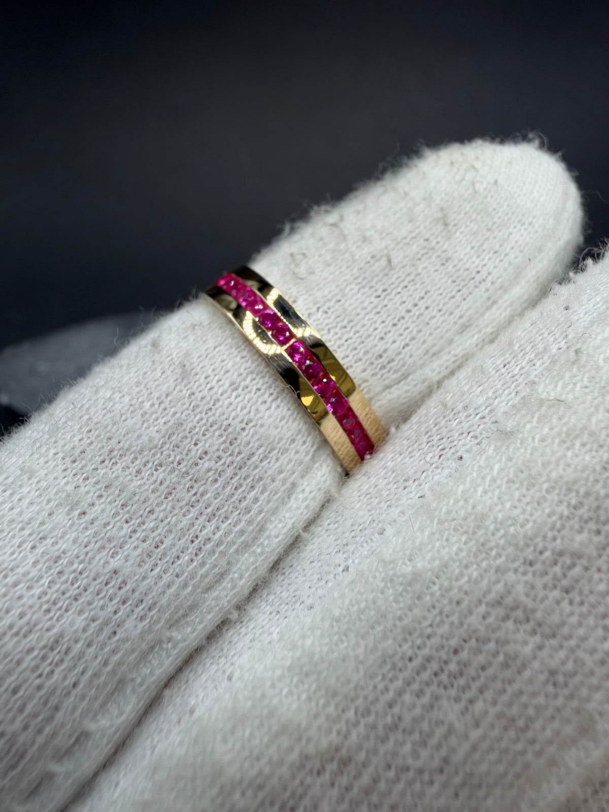 14K Gouden Damesring met Robijnen – Maat 18