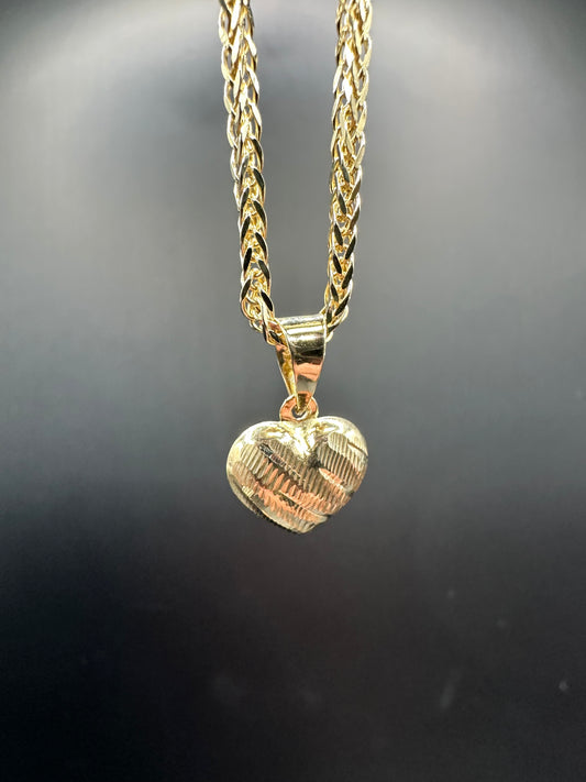14K Gouden Vossenstaart Ketting met Hart Hanger – 45 cm