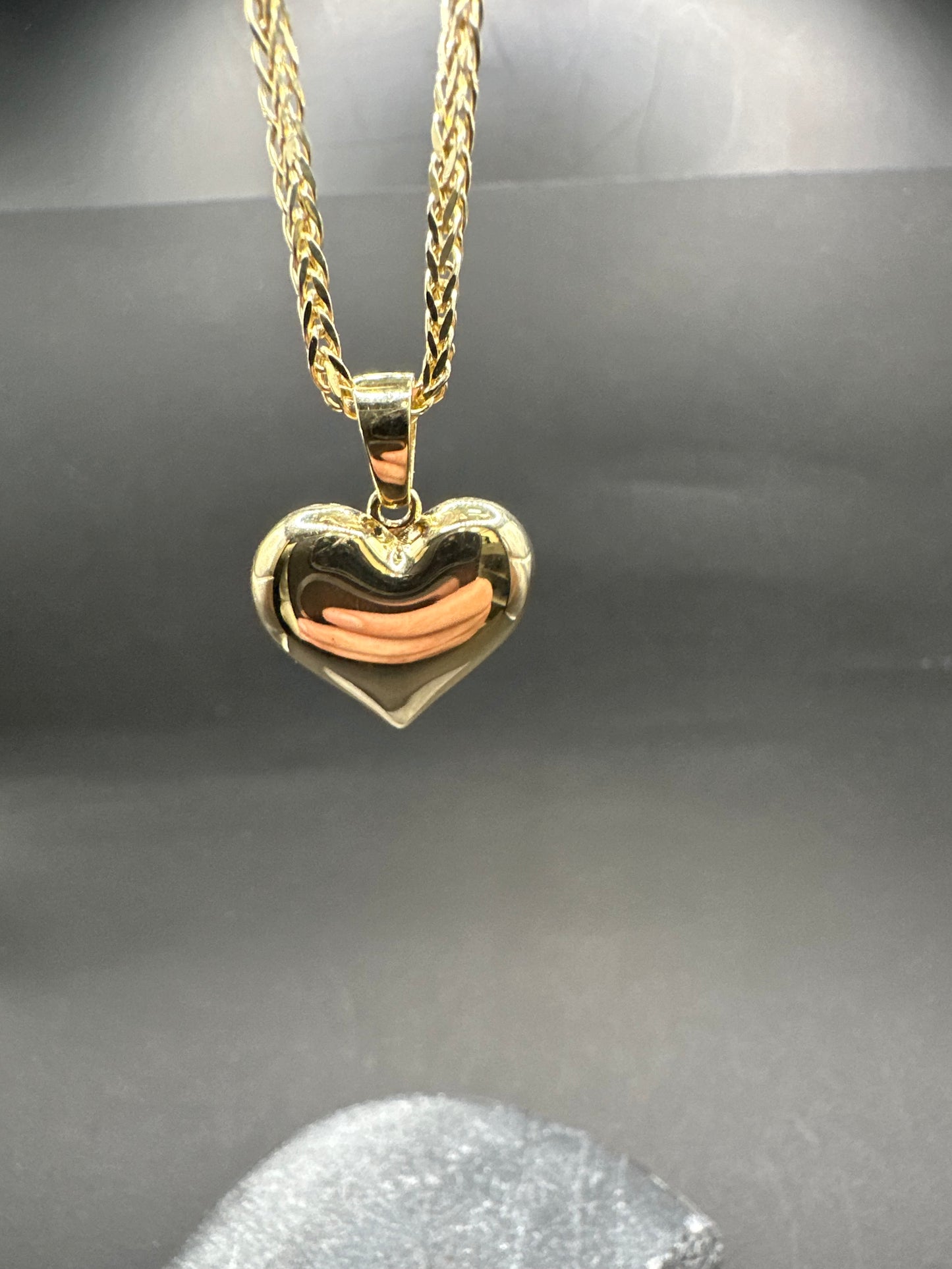 14K Gouden Vossenstaart Ketting met Hart Hanger – 50 cm