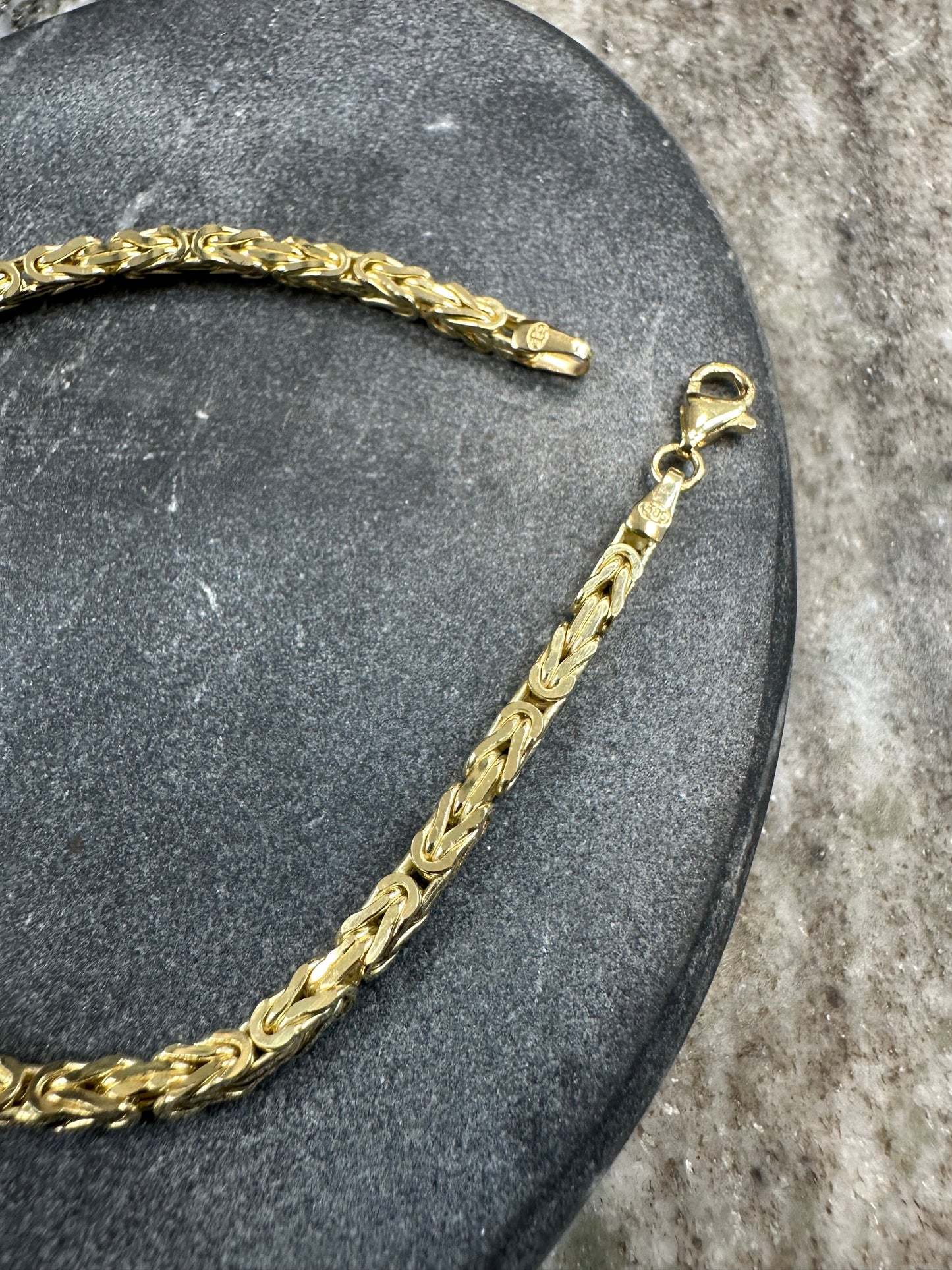 Prachtige 14K Gouden Byzantijnse Koningsarmband – 3 mm Luxe & Tijdloos