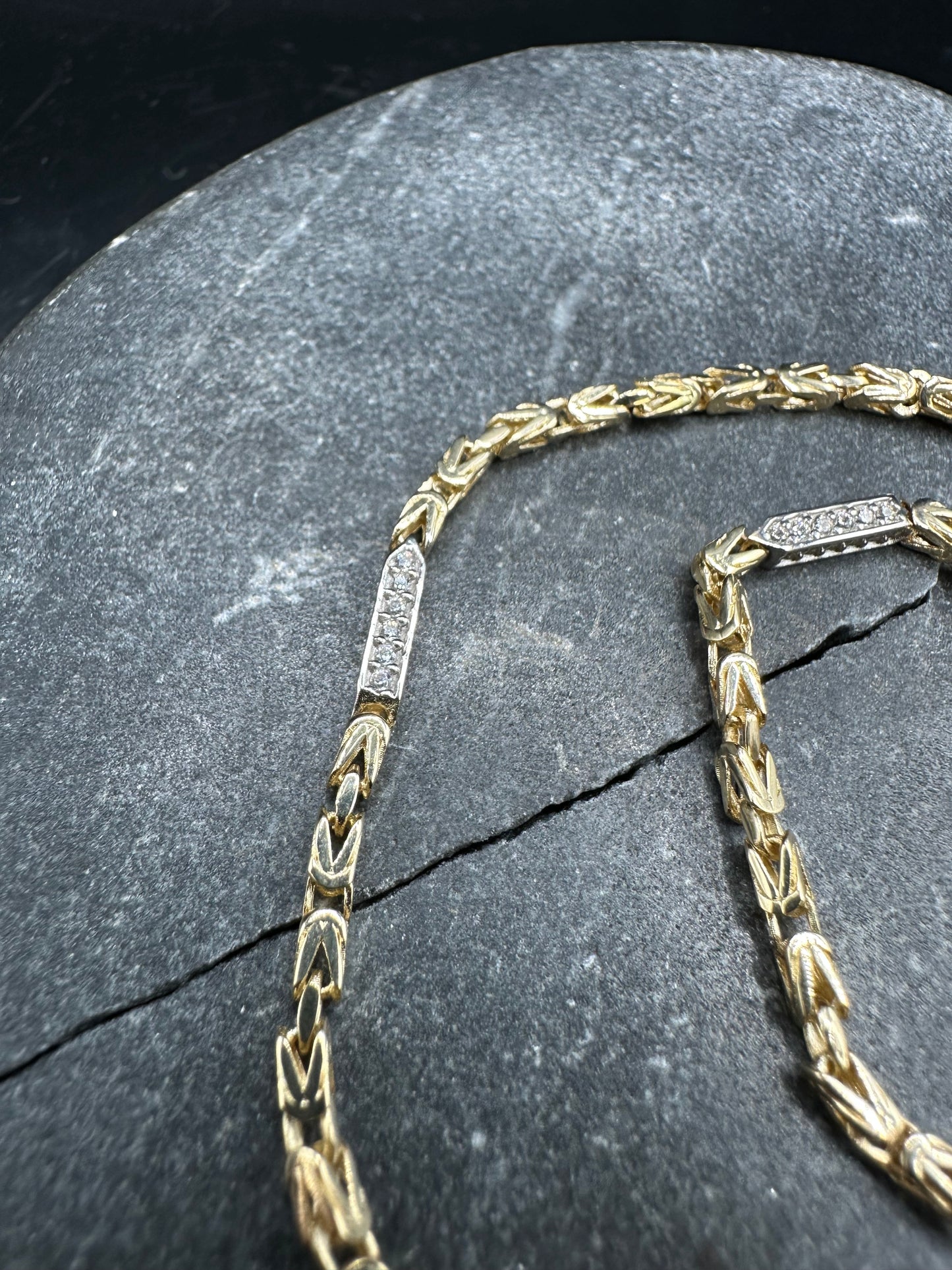 14K Gouden Koningsarmband met Zirkonia Stenen – 21 cm