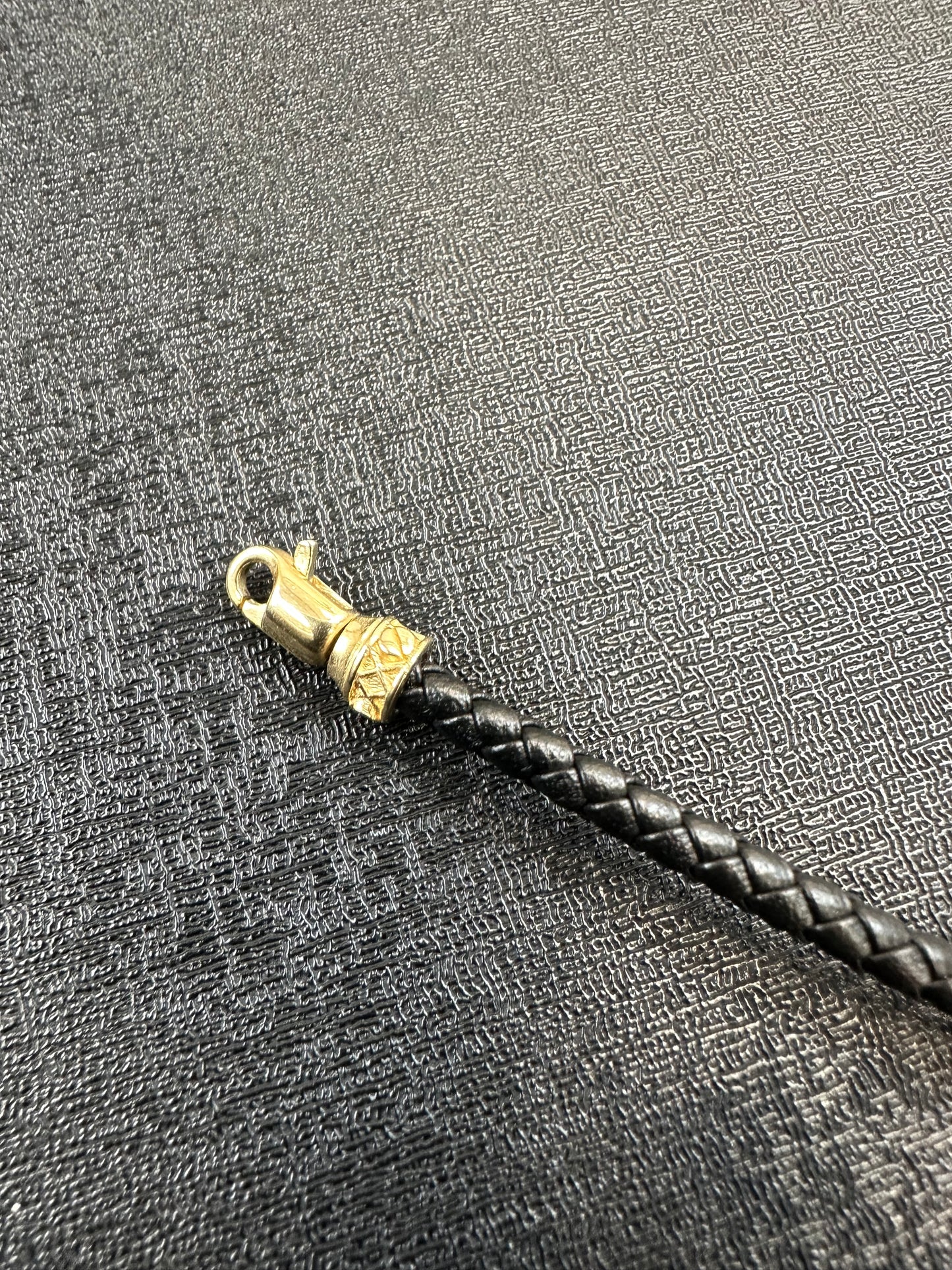 14K Gouden Rolleman Leren Armband met Zirkonia