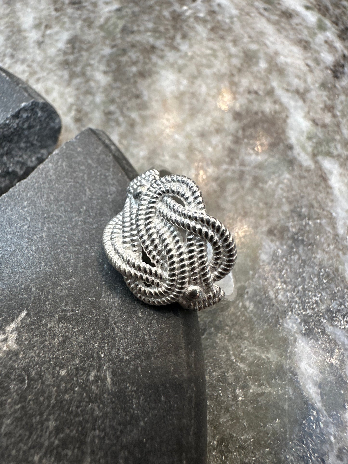 Prachtige 925 Zilveren Mattenklopper Ring