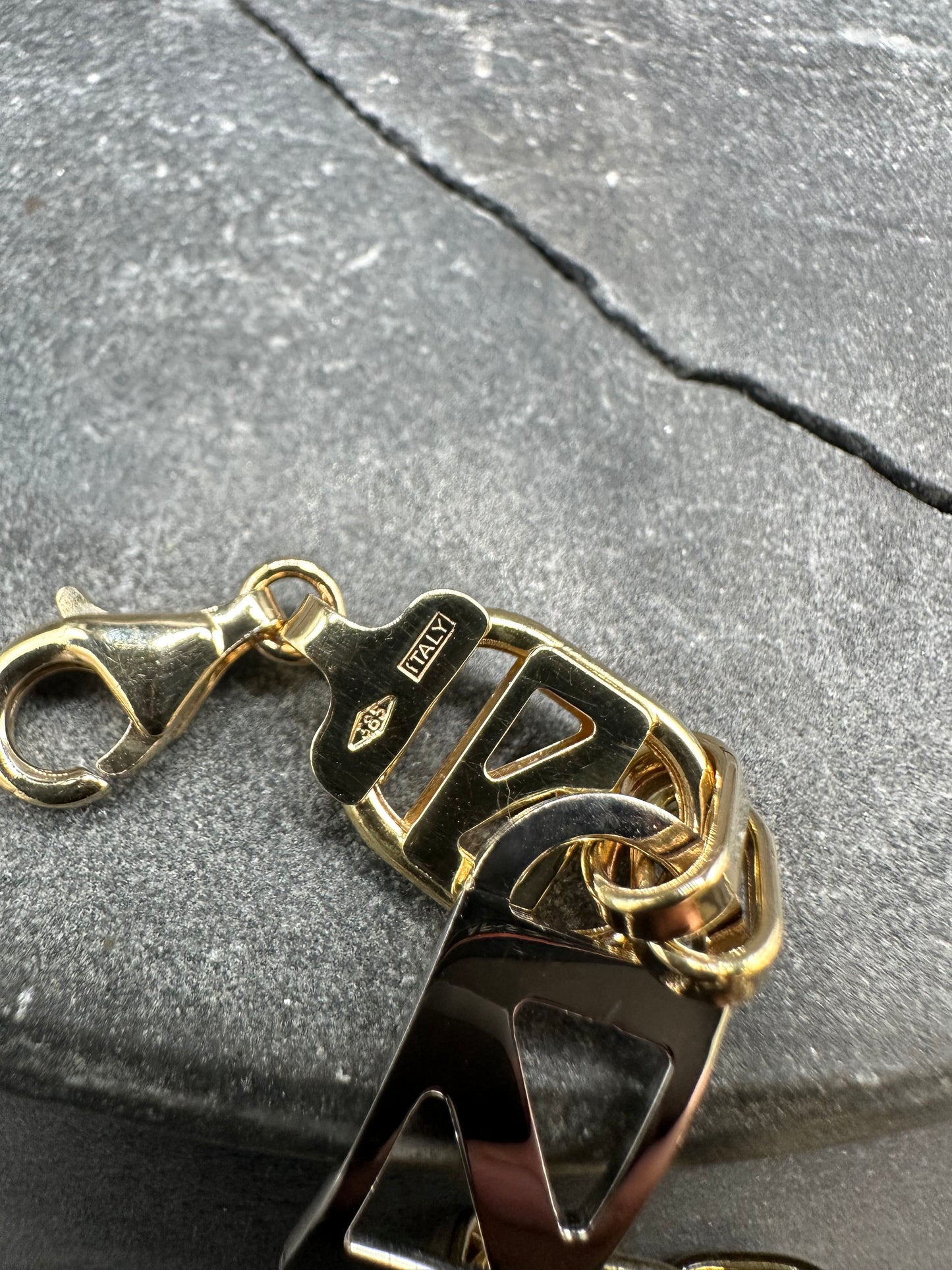 14K Gouden Bicolor Kingsly Ruit Armband – 22 cm