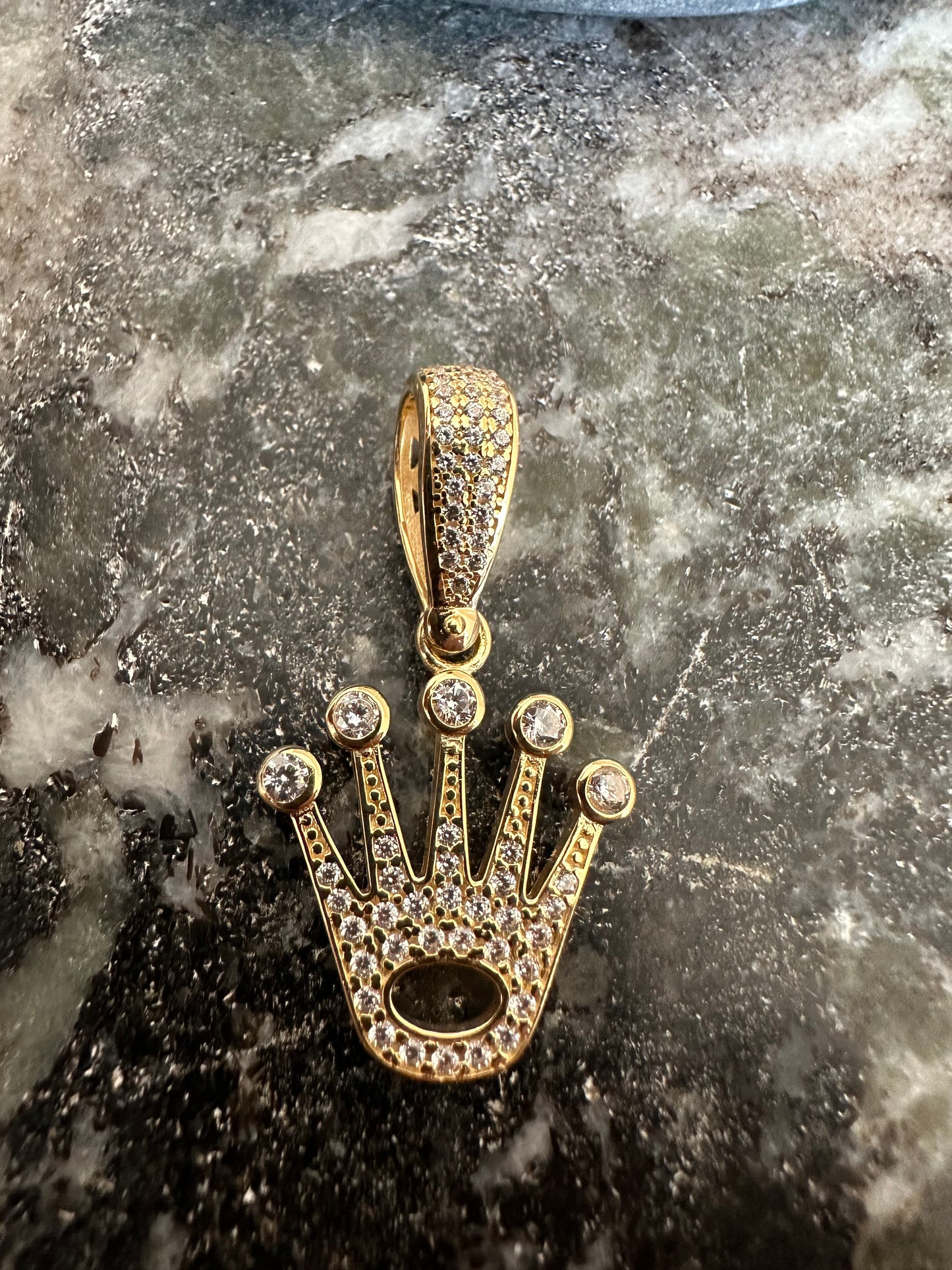 14K Gouden Kroon Ring met Zirkonia – 35 mm