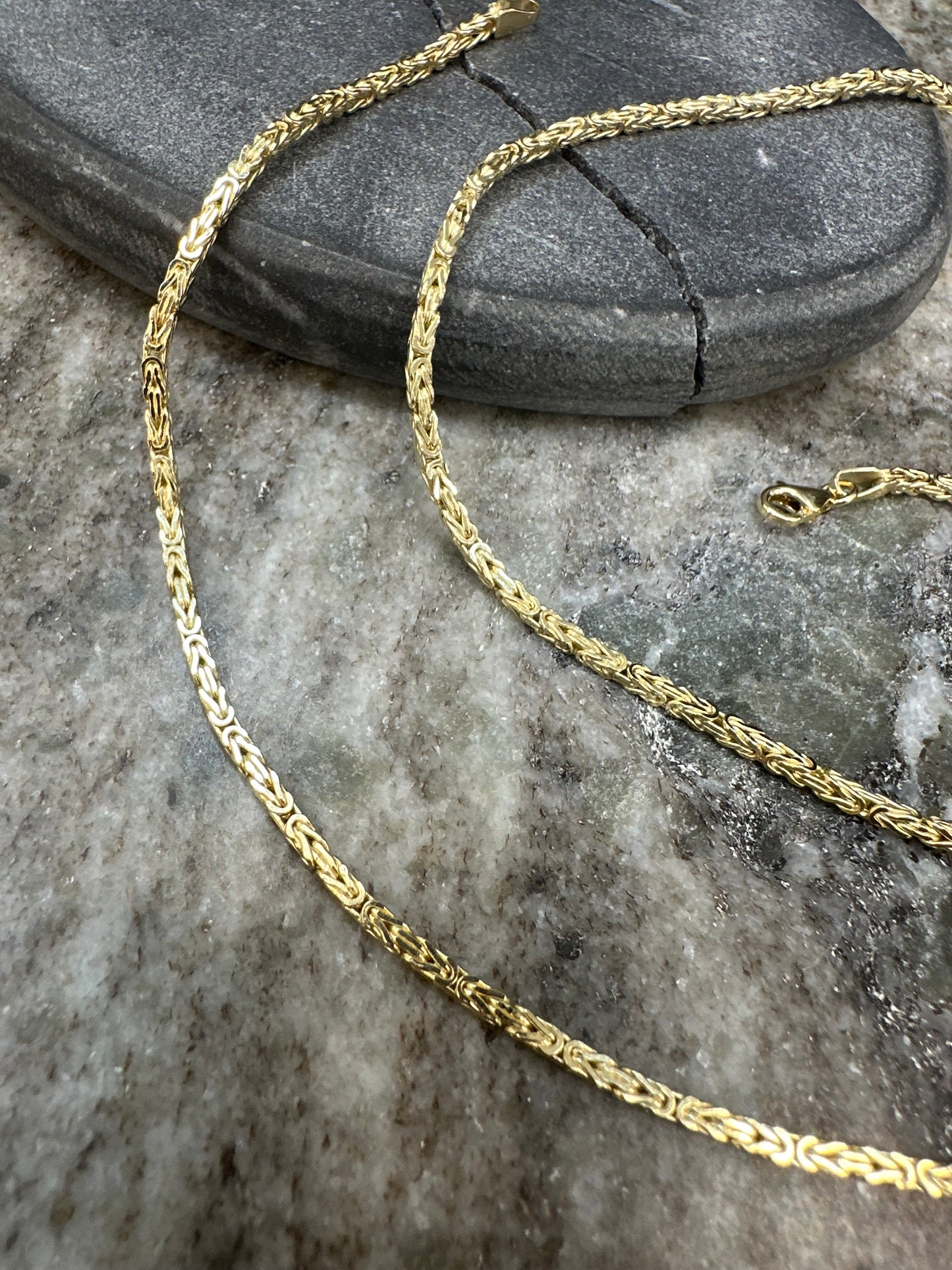 Prachtige 14K Gouden Byzantijnse Koningsketting| 2 mm | Subtiel & Elegant