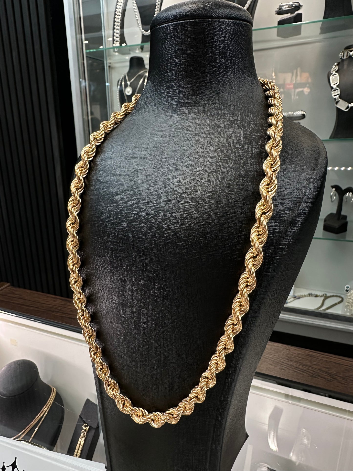 18K Roze Gouden Rope Chain – 62 cm