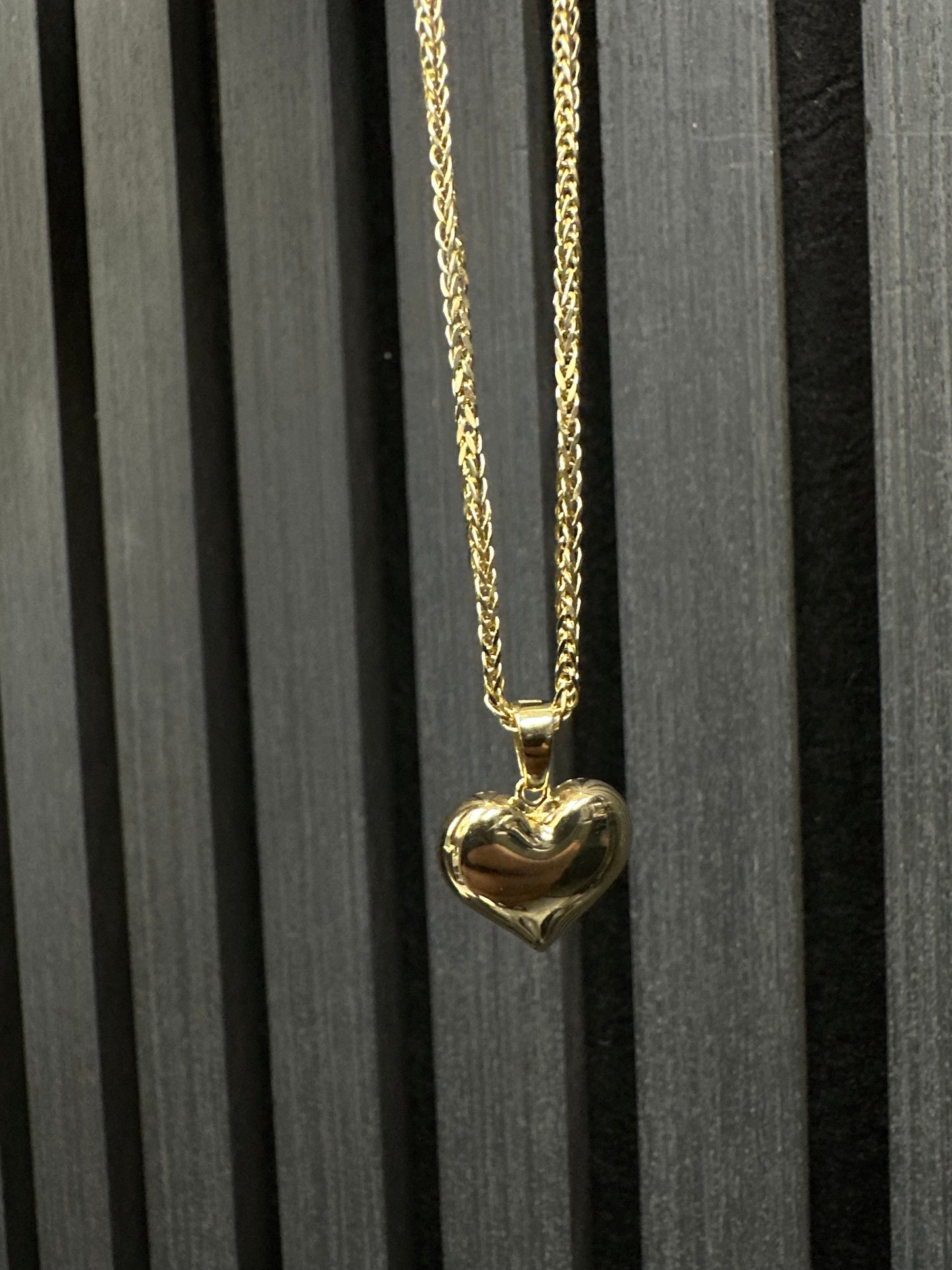 14K Gouden Vossenstaart Ketting met Hart Hanger – 50 cm