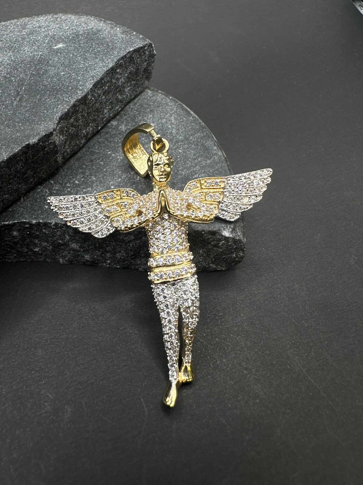 14K Gouden Engel Hanger met Zirkonia