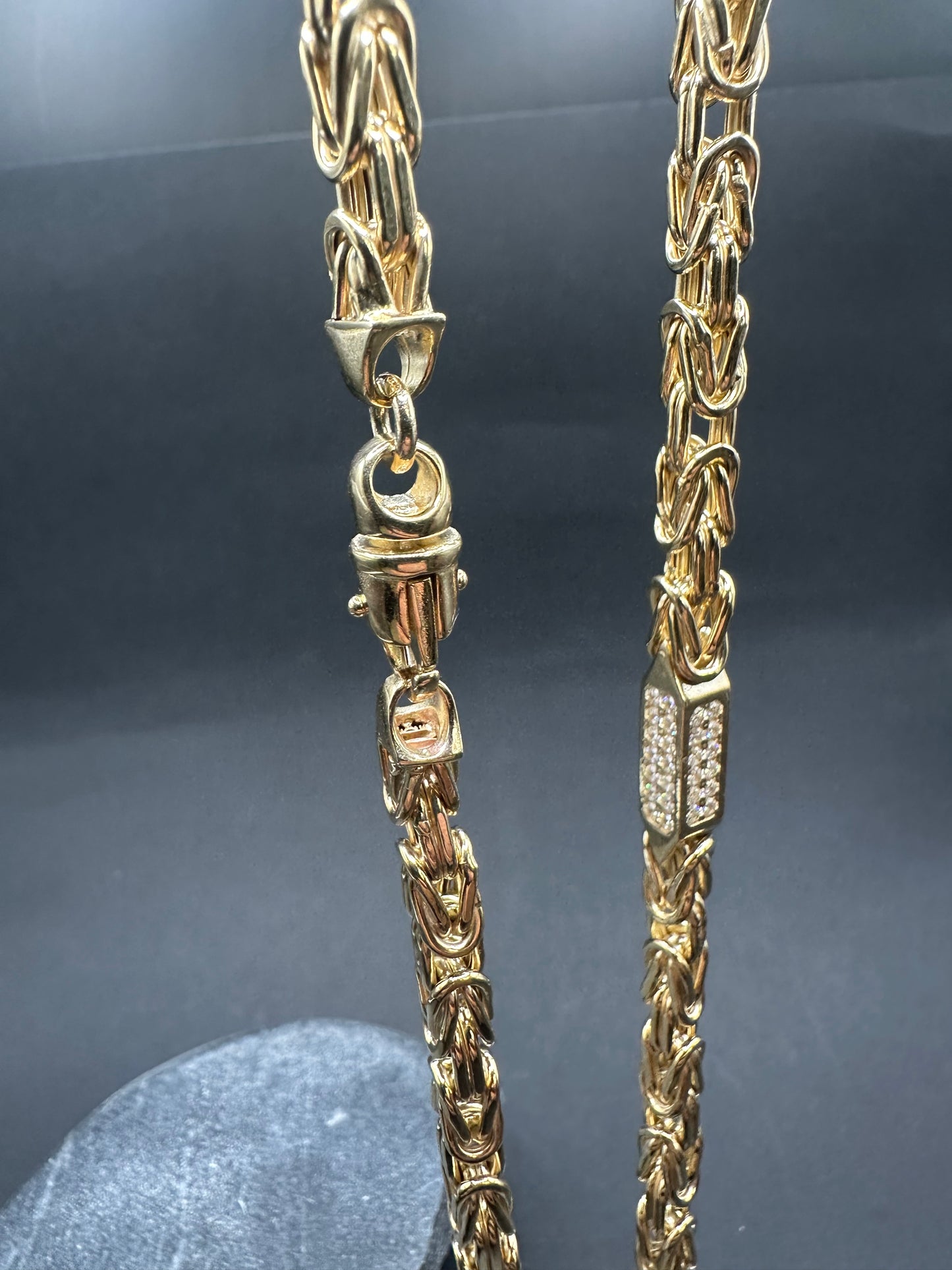 14K Gouden Iced Koningsketting met Zirkonia – 60 cm