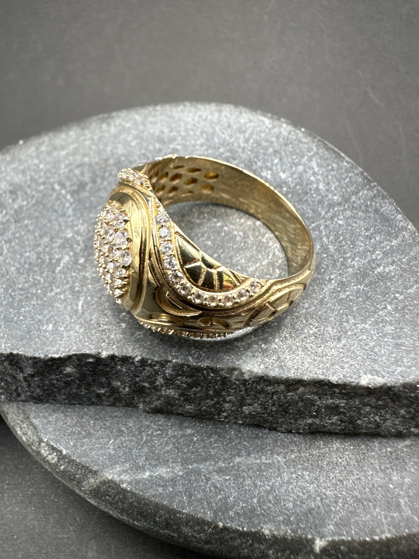 14K Gouden Toto Ring met Zirkonia – Maat 20