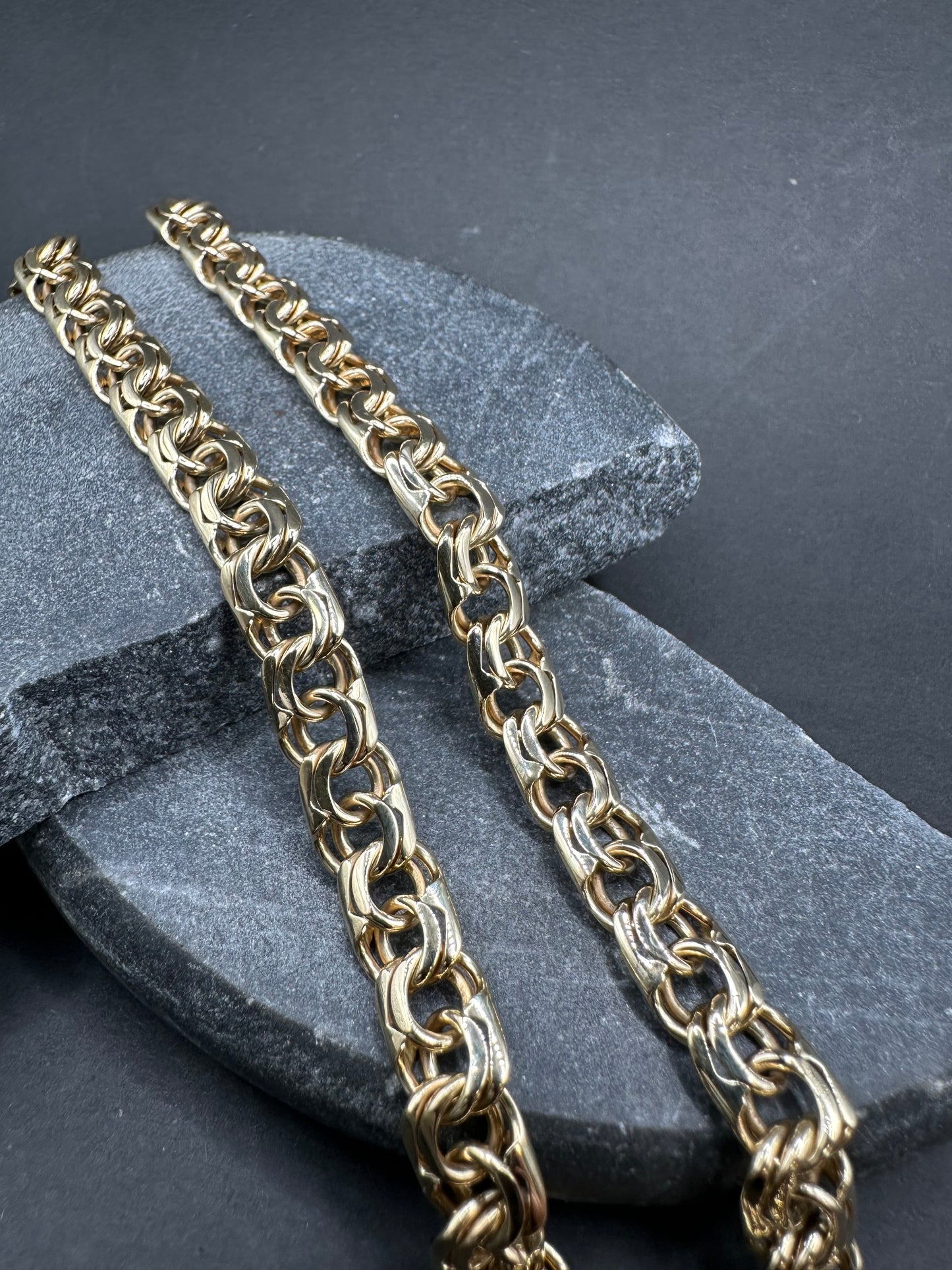14K Gouden Massieve Bismarck Ketting – 62 cm