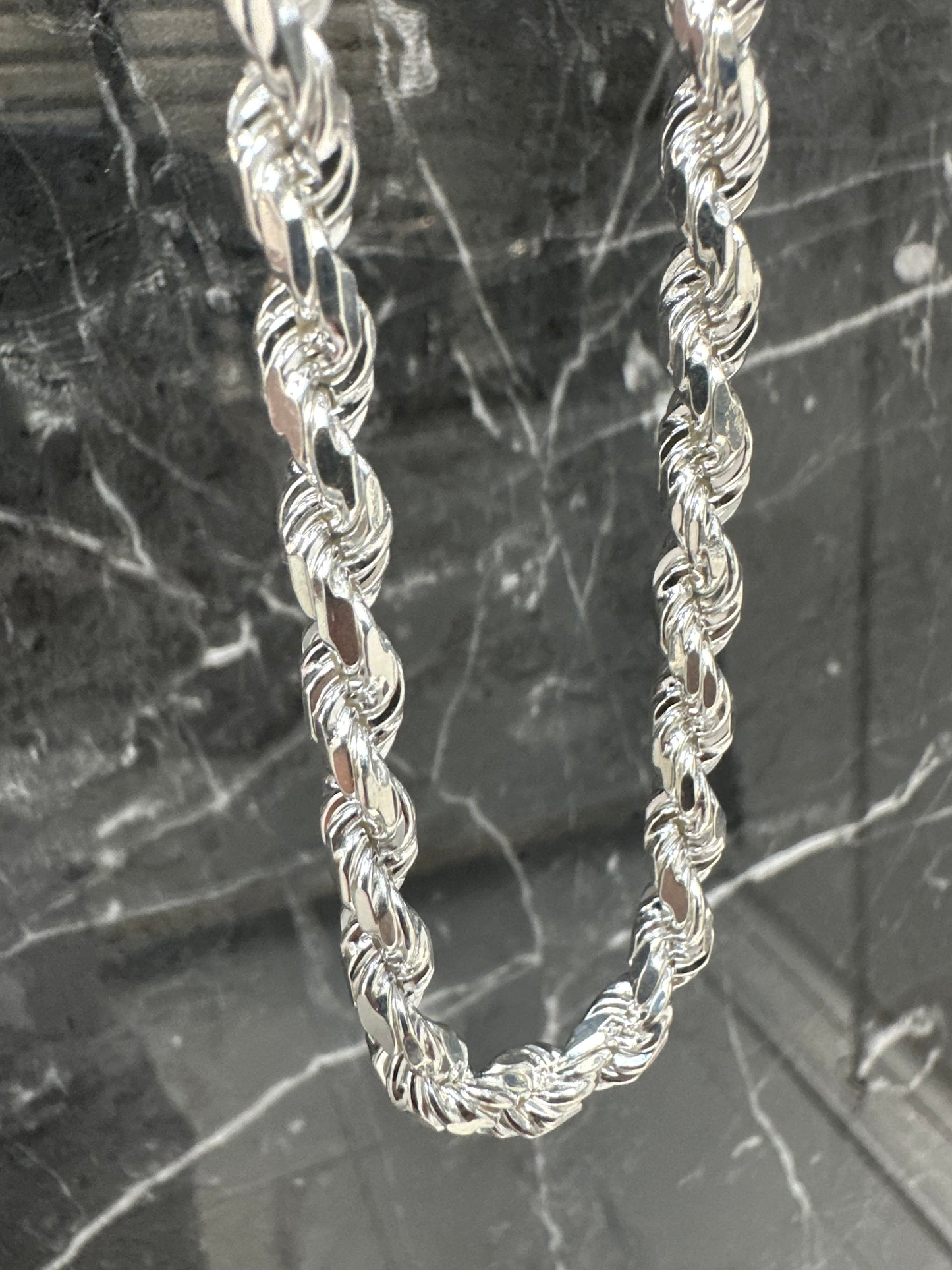 925 Zilveren Diamond Cut Rope Chain – Made in Italy
