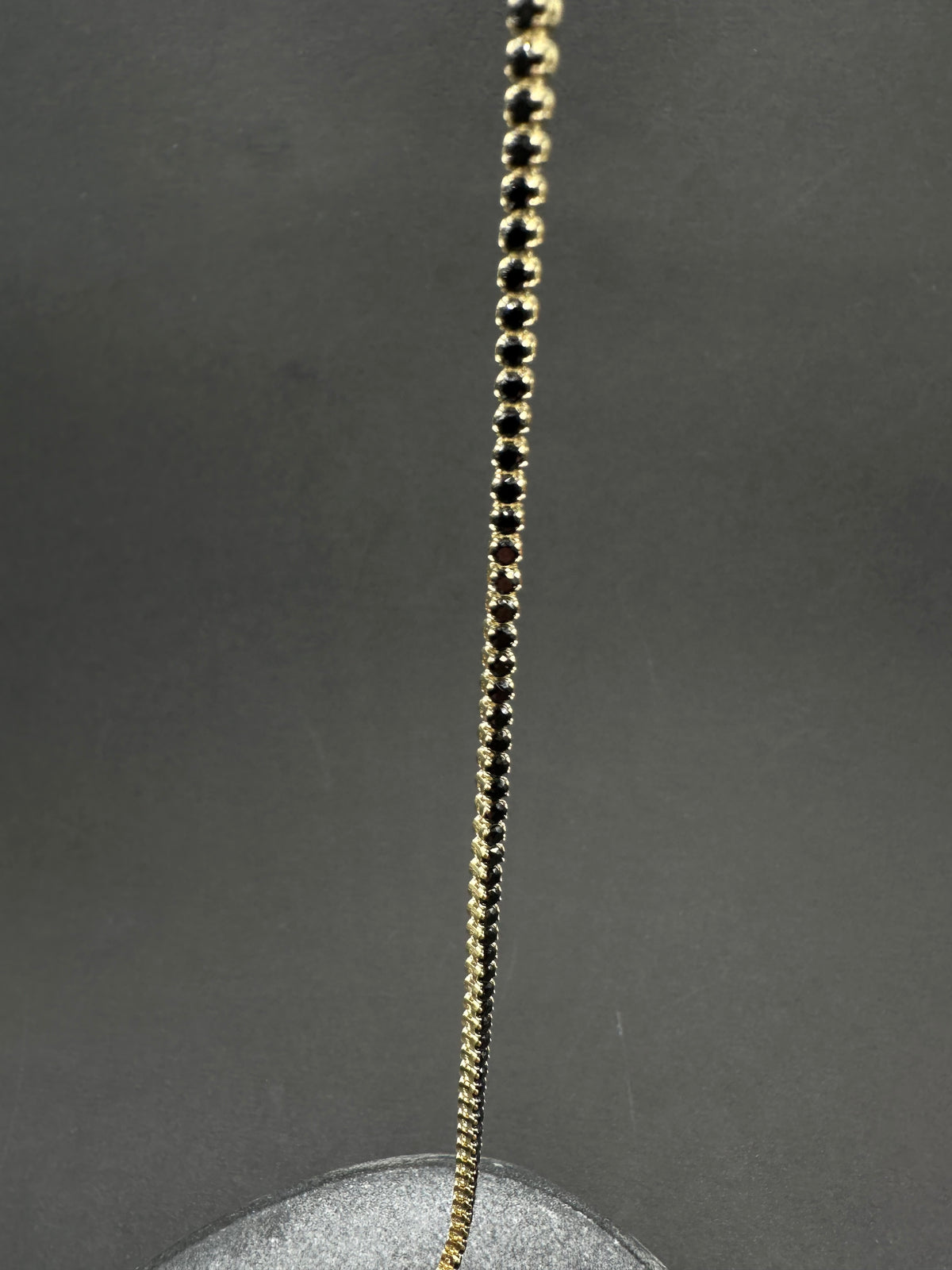 14K Gouden Tennis Armband met Natuurlijke Onyx – 2 mm