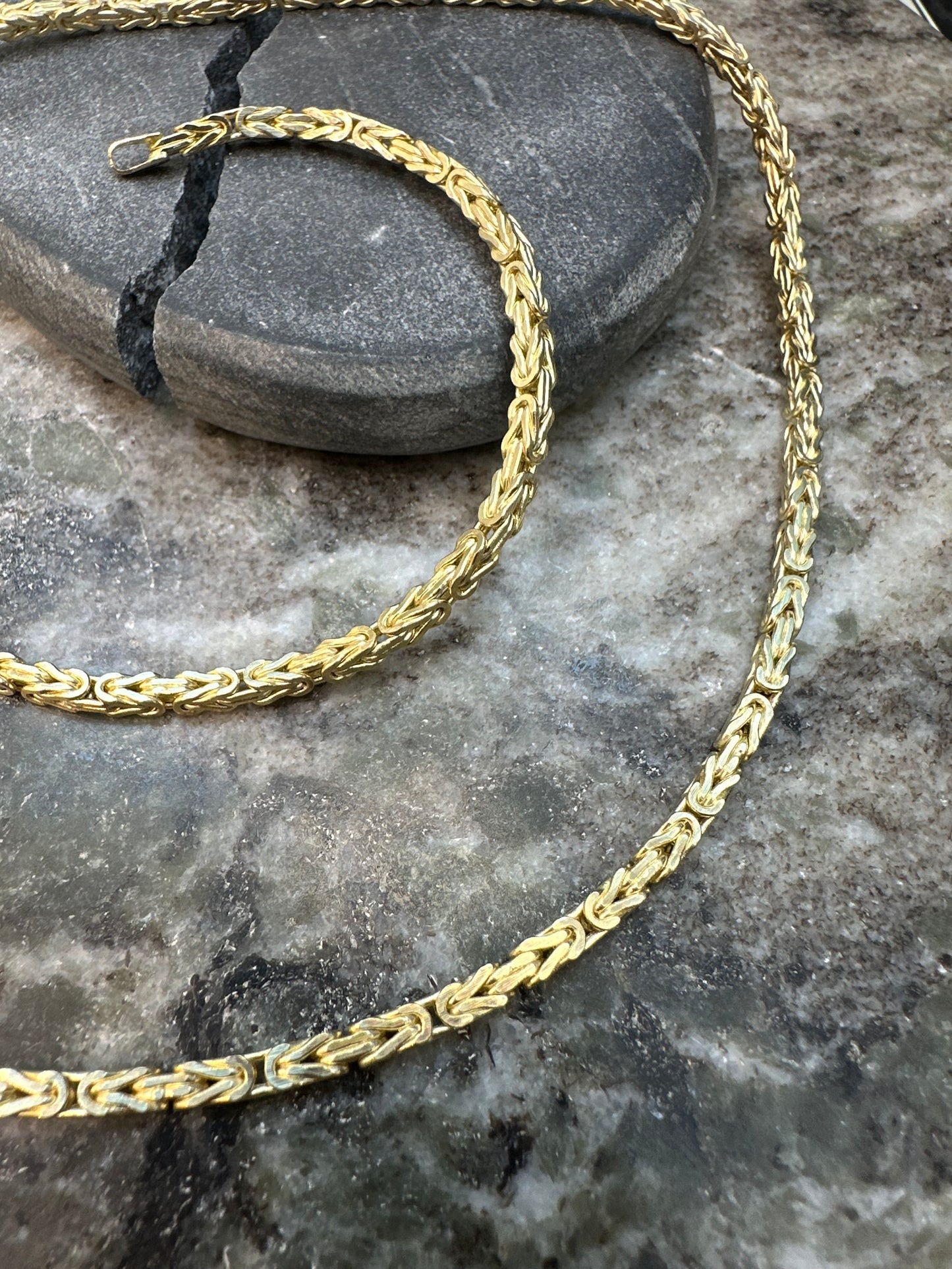 Prachtige 14K Gouden Byzantijnse Koningsketting | 3 mm