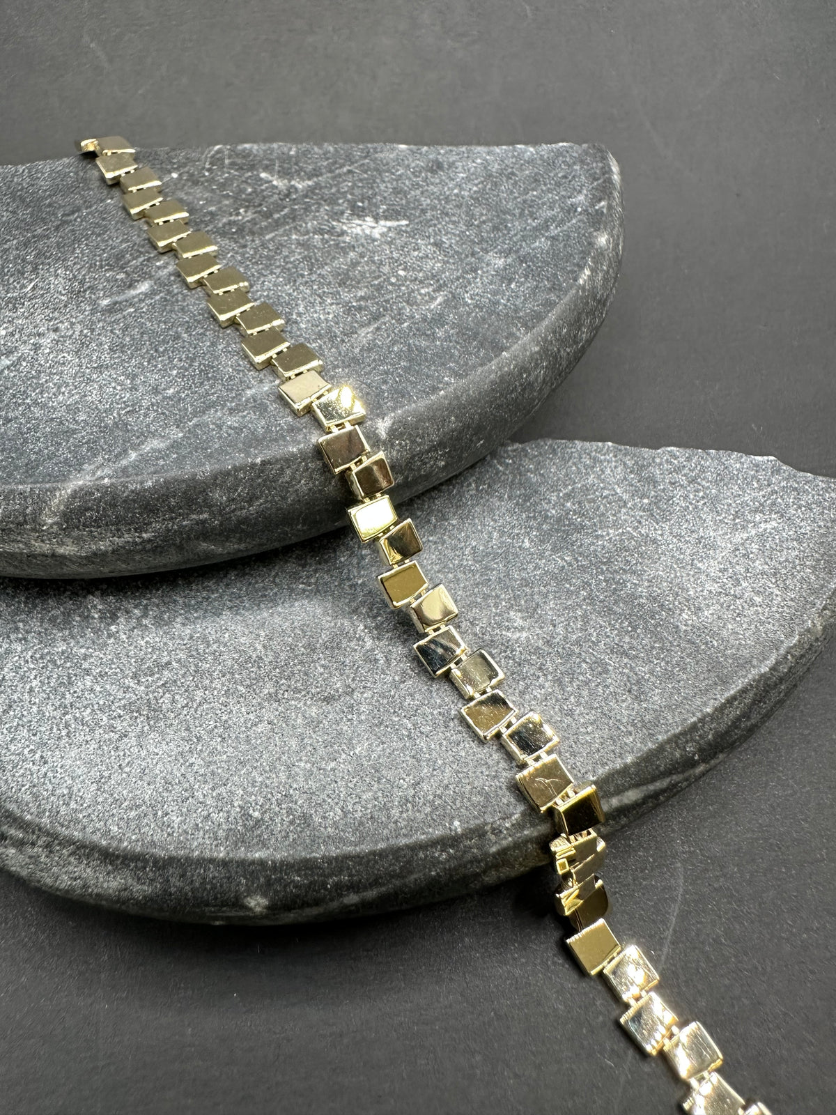 14K Gouden Blokken Armband Glad Design 5,1 mm – 19 cm