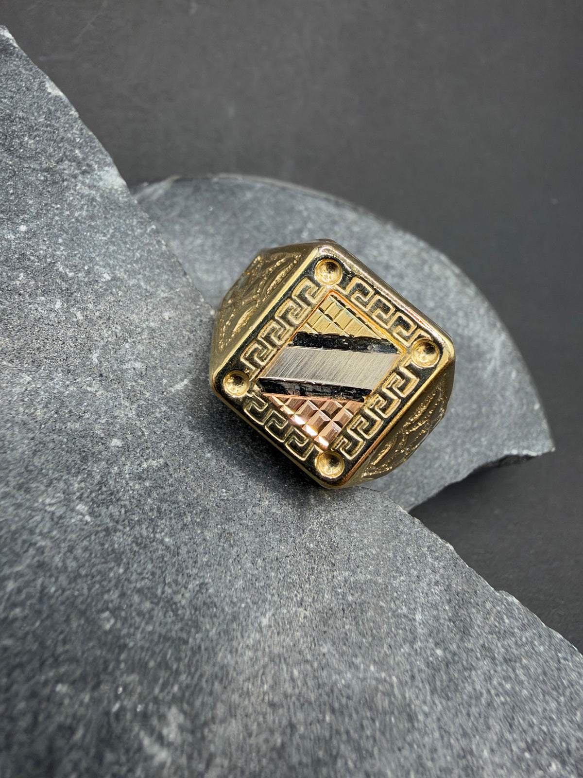14K Gouden Tricolor Ring – Maat 22