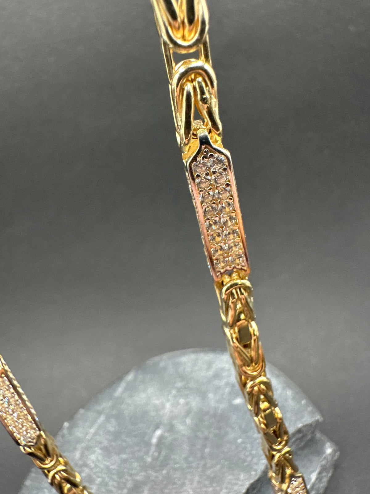 14K Gouden Iced Koningsketting met Zirkonia – 62 cm