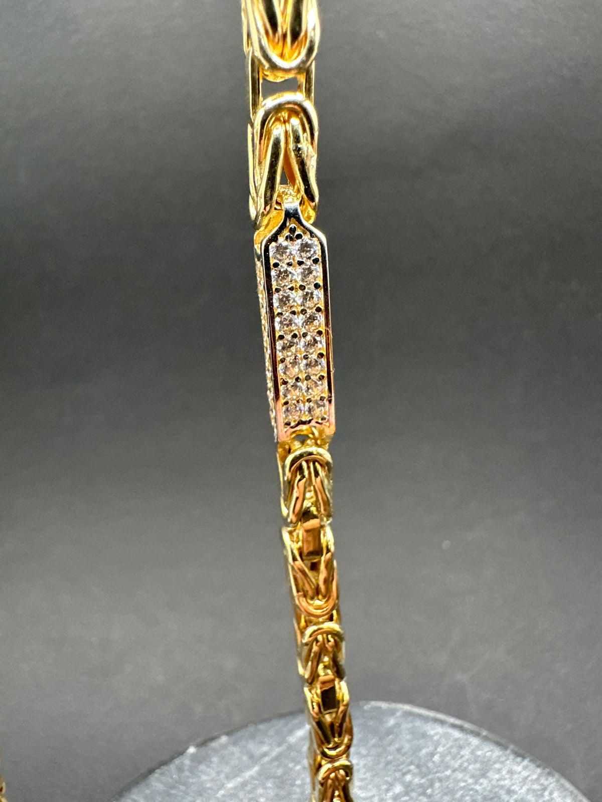 14K Gouden Iced Koningsketting met Zirkonia – 62 cm