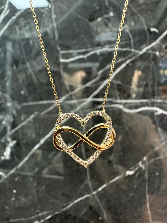 14K Gouden Ketting met Vaste Hart Hanger