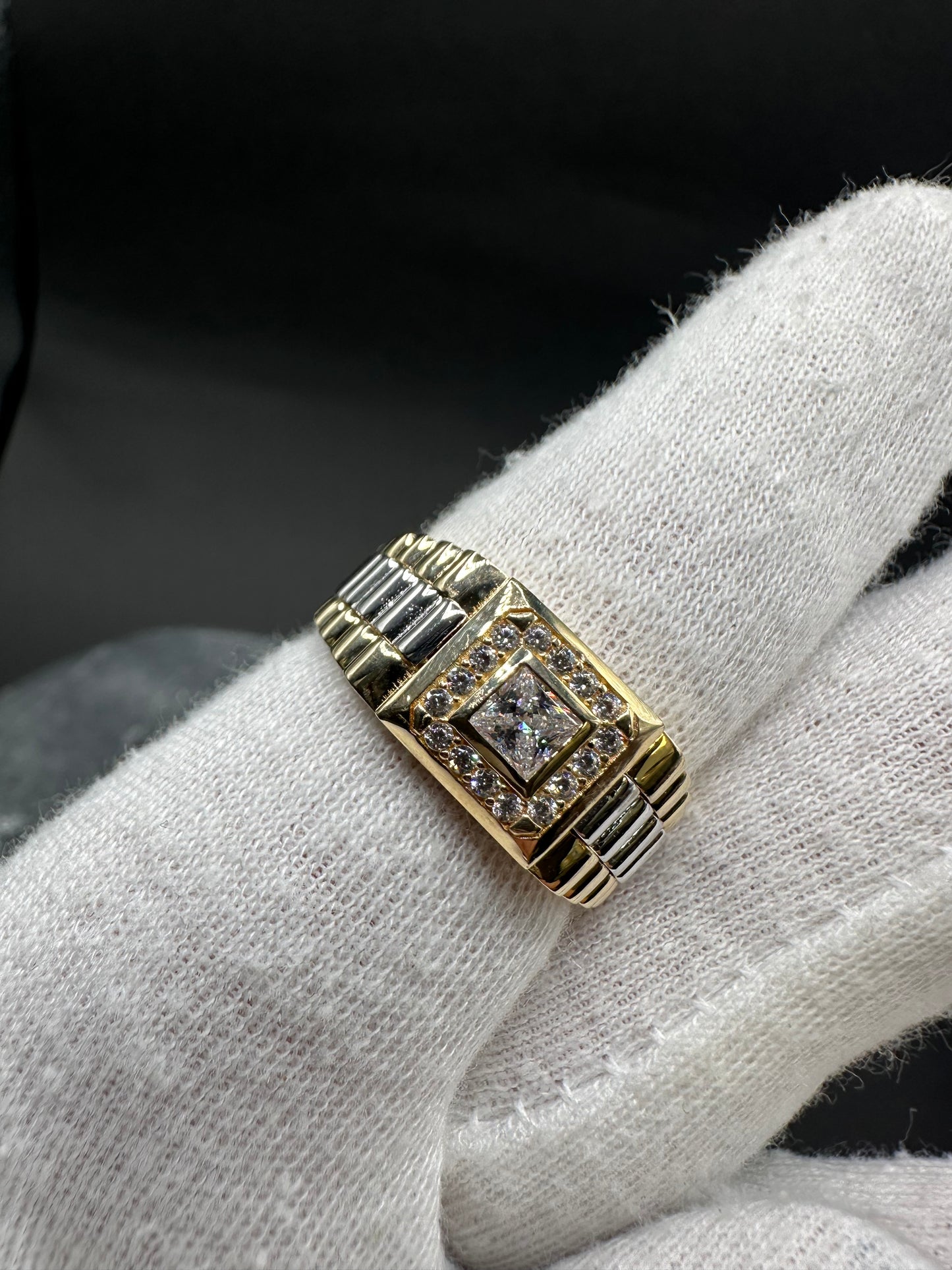 14K Gouden Bicolor Ring met Zirkonia – Maat 20,5