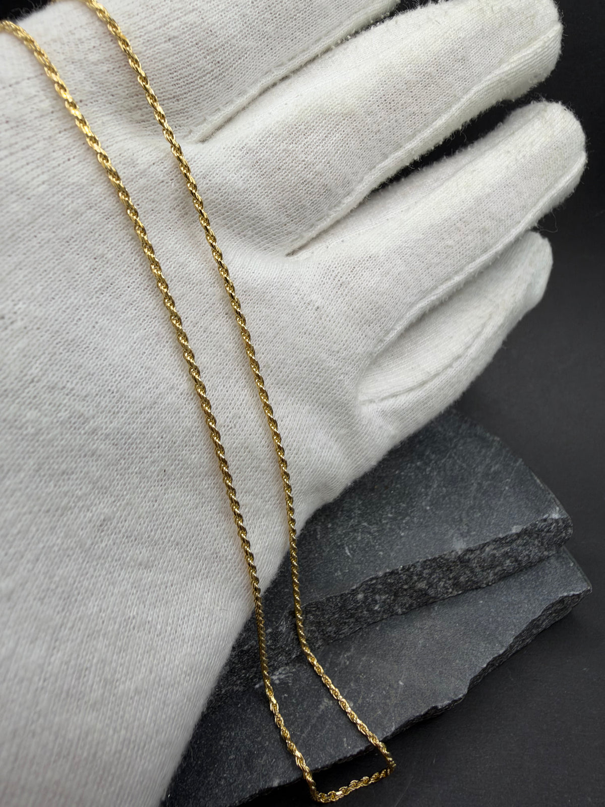14K Massieve Diamond Cut Rope Ketting – 1,3 mm