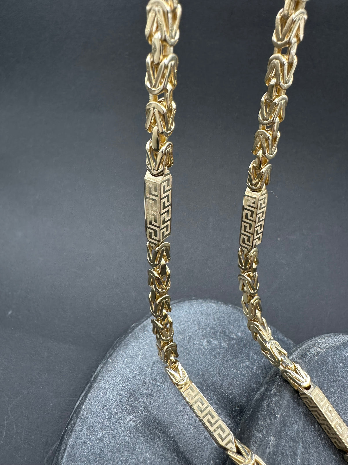 14K Gouden Koningsketting met Meandros Bewerking