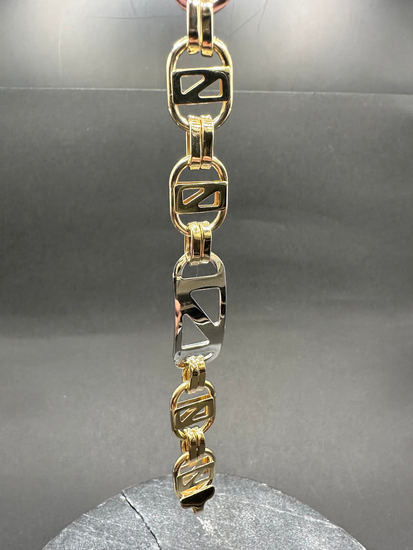14K Gouden Bicolor Kingsly Ruit Armband – 22 cm