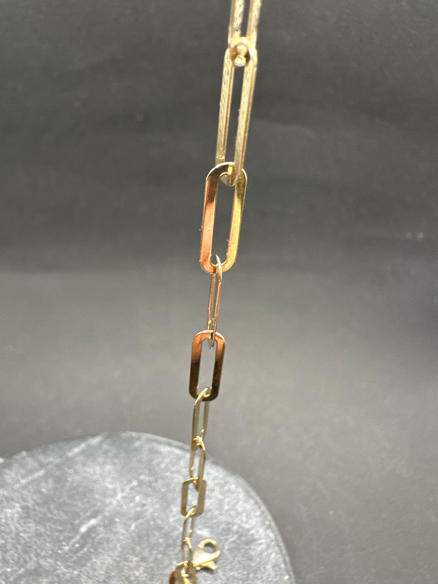 14K Gouden Massieve Papierclip Armband – 19 cm