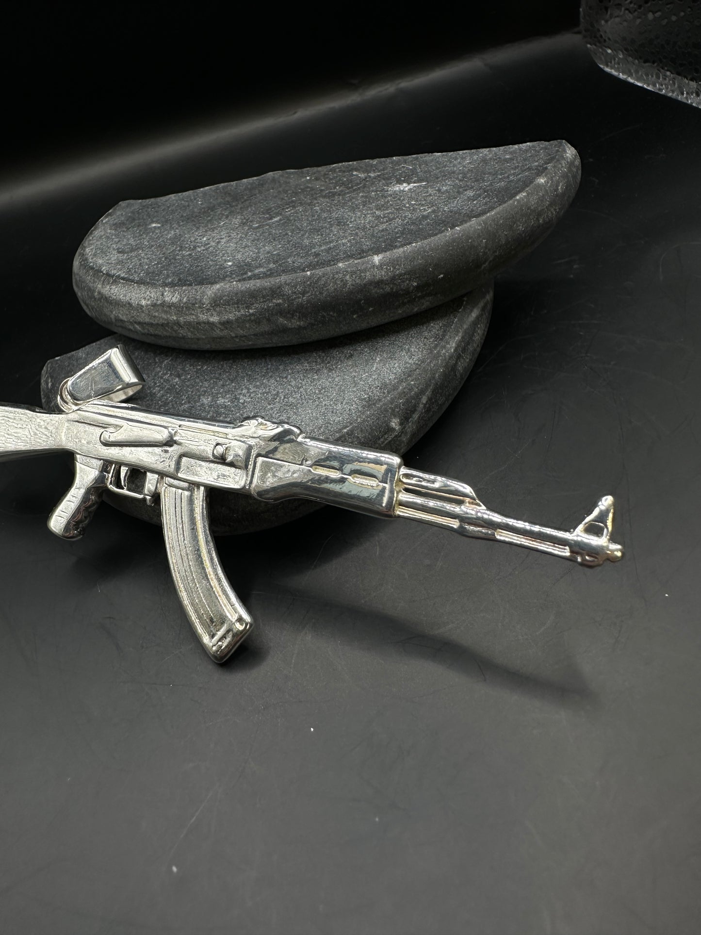 925 XL Zilveren AK-47 Hanger – Massief Zilver – 11 cm